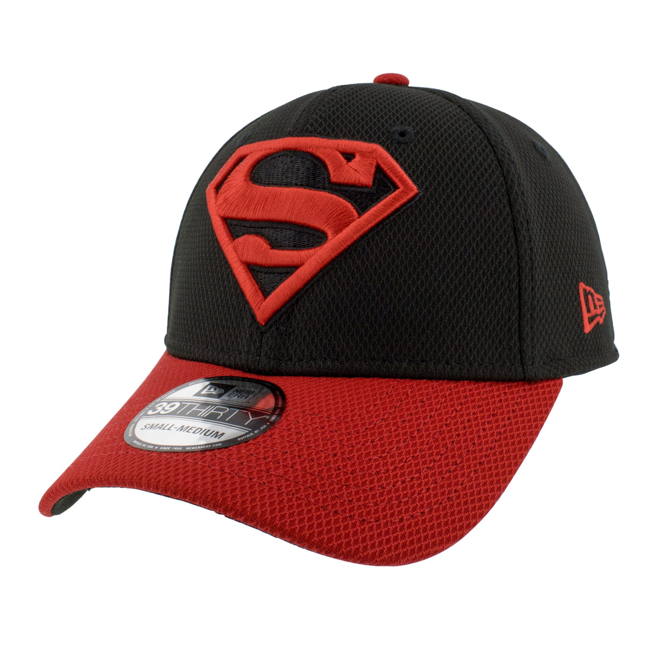 Superboy Symbol Red & Black 39Thirty Fitted Hat, Black