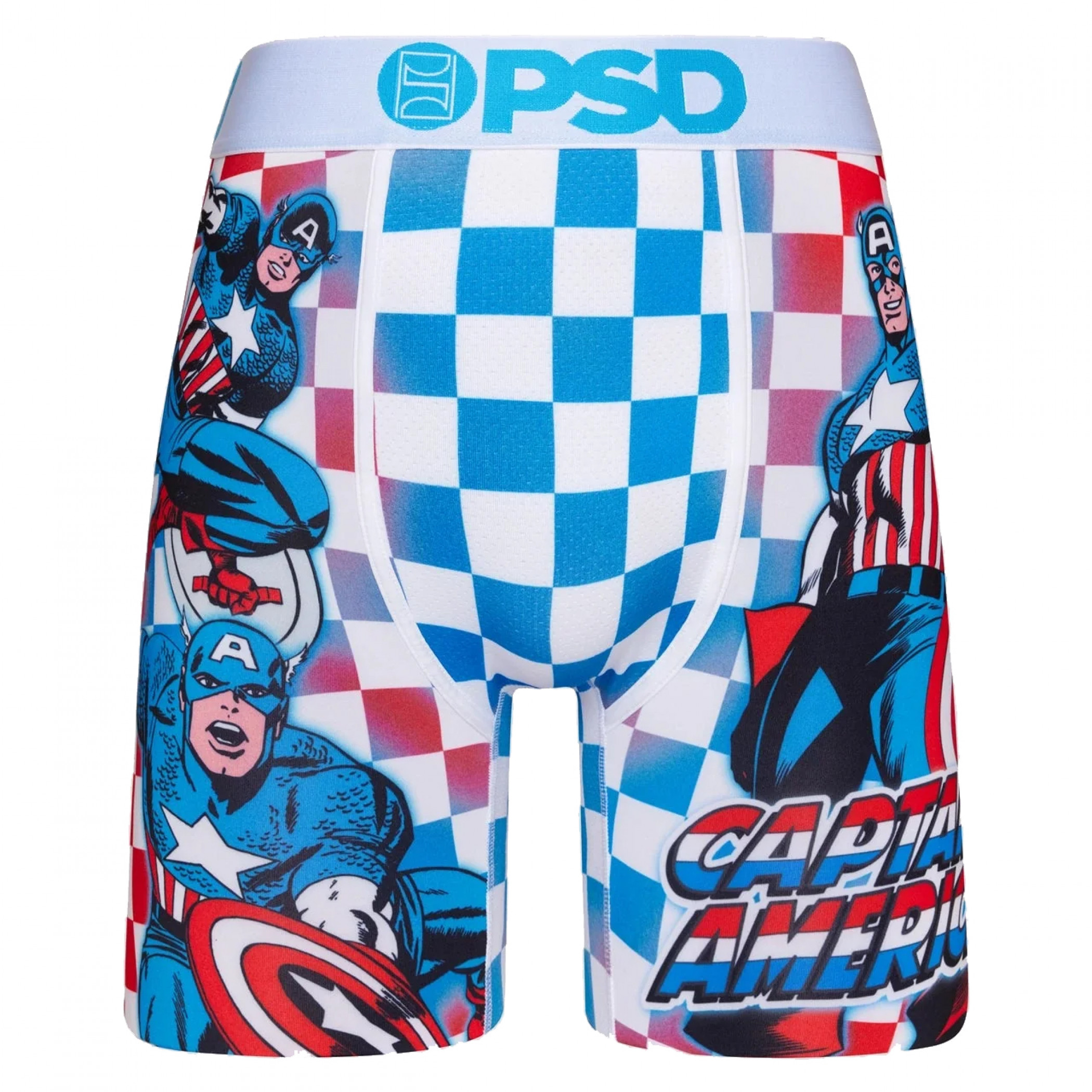Captain American Checkered PSD Boxer Briefs, Multi-Color