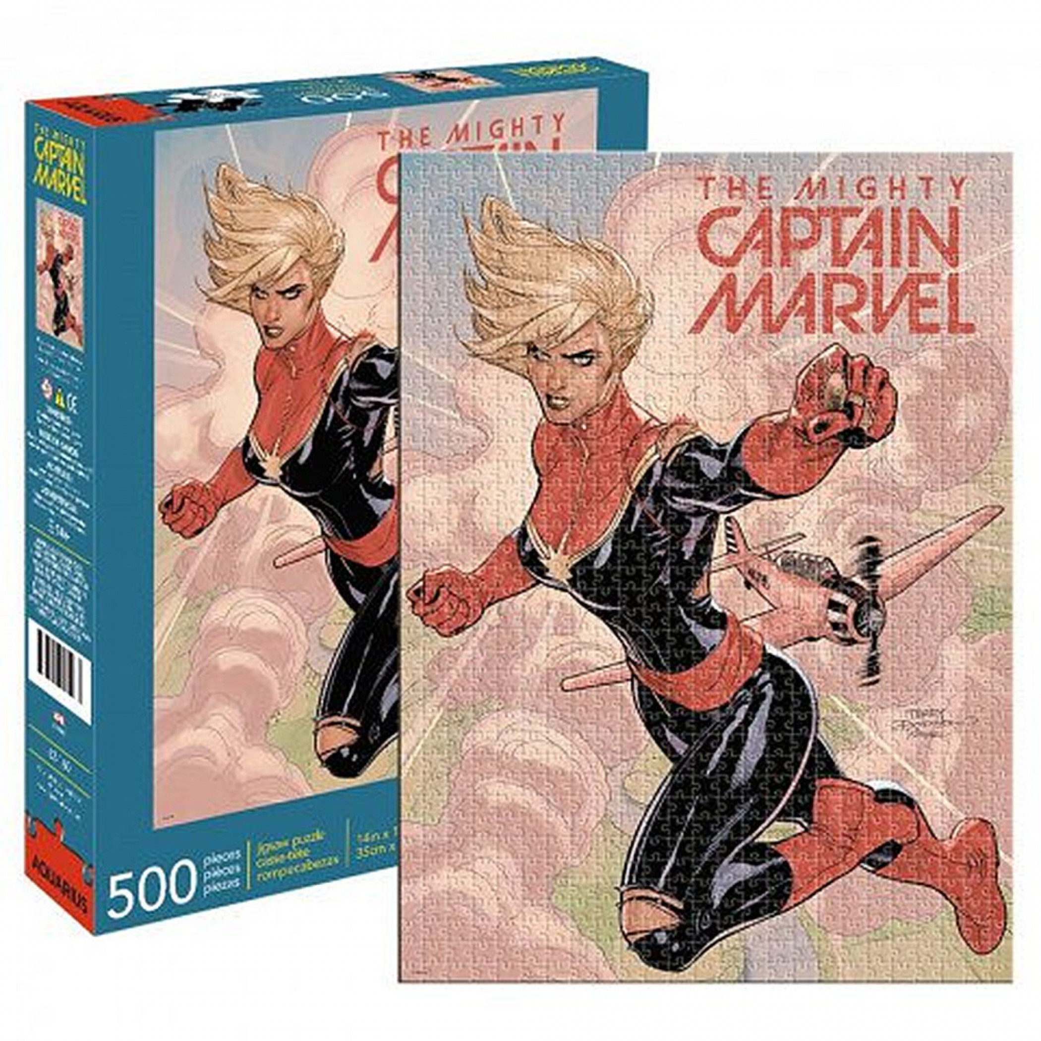 The Mighty Captain Marvel Comic Cover 500 Piece Puzzle, Beige