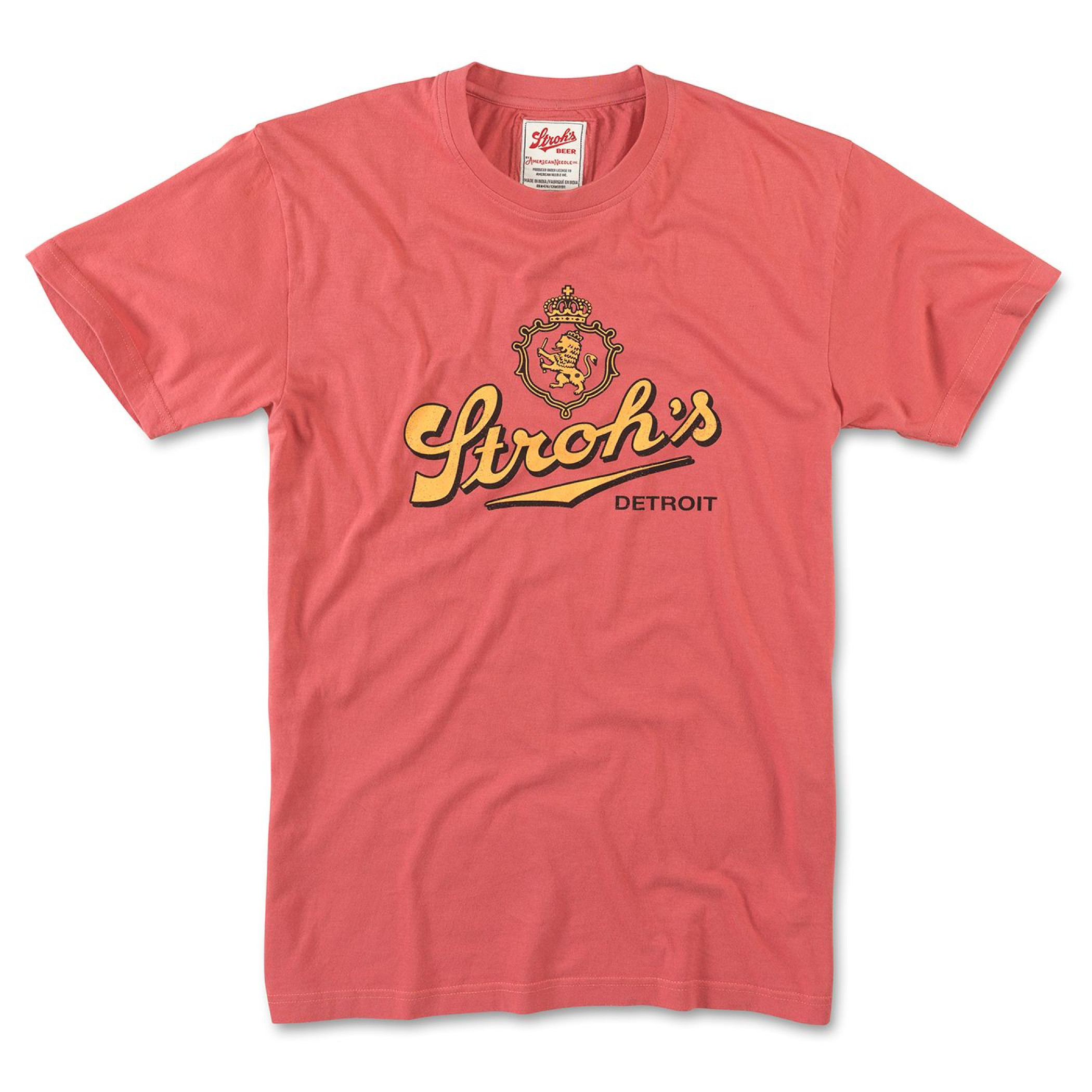 Stroh's Beer Detroit Retro Logo w/ Crest Brass Tacks T-Shirt