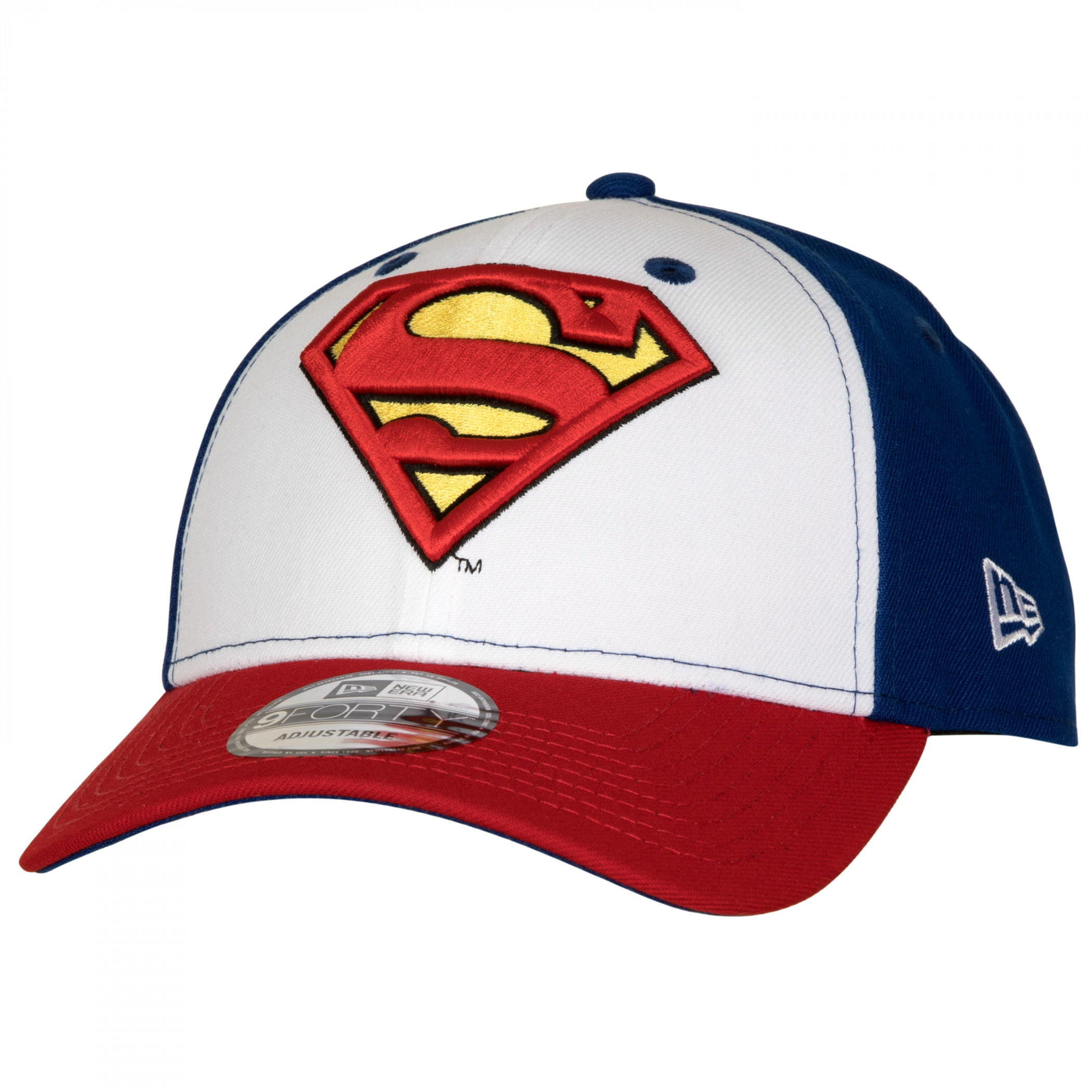 Superman Logo Red White and Blue New Era 9Forty Adjustable Hat, Multi-Color