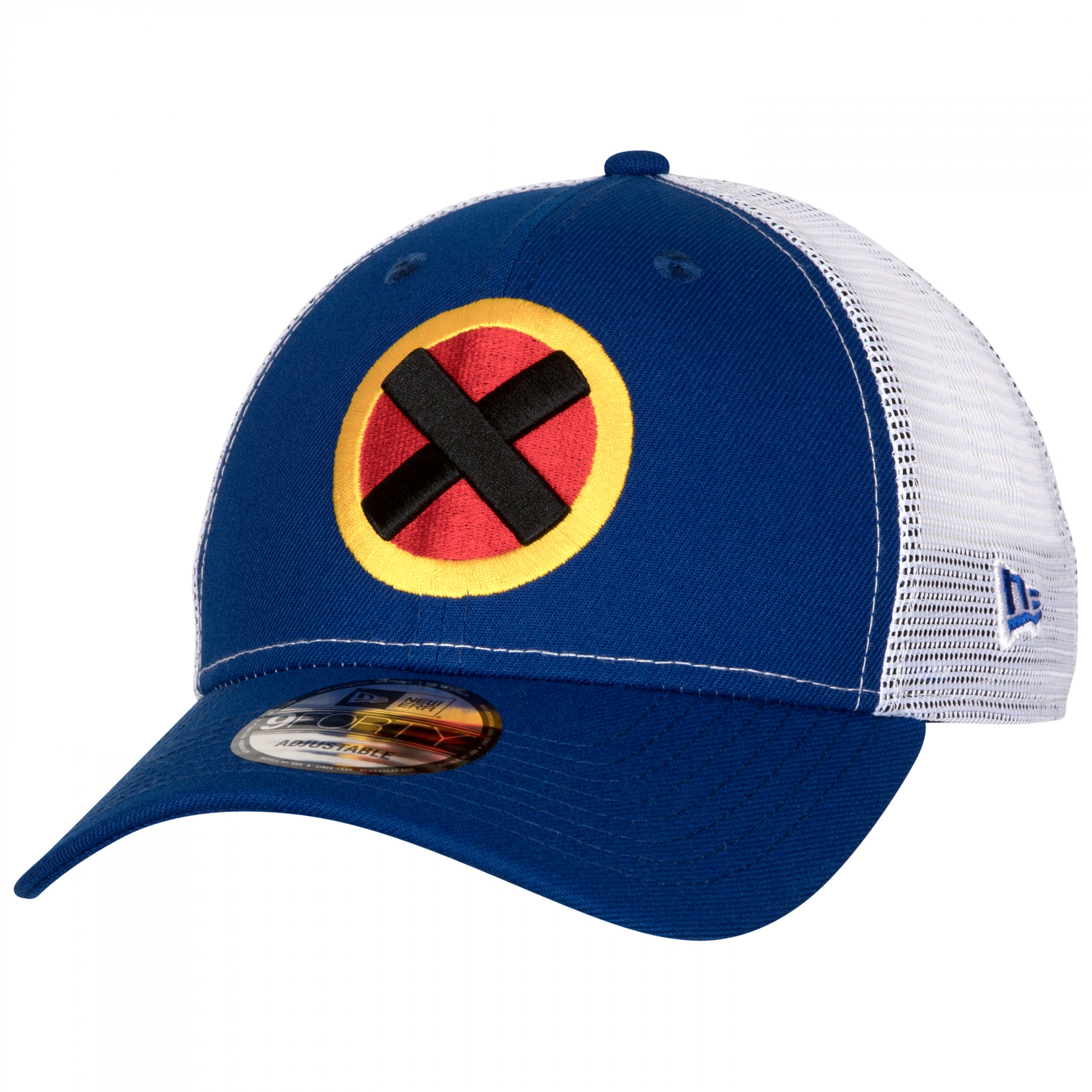 X-Men Logo New Era 9Forty Adjustable Trucker Hat, Blue