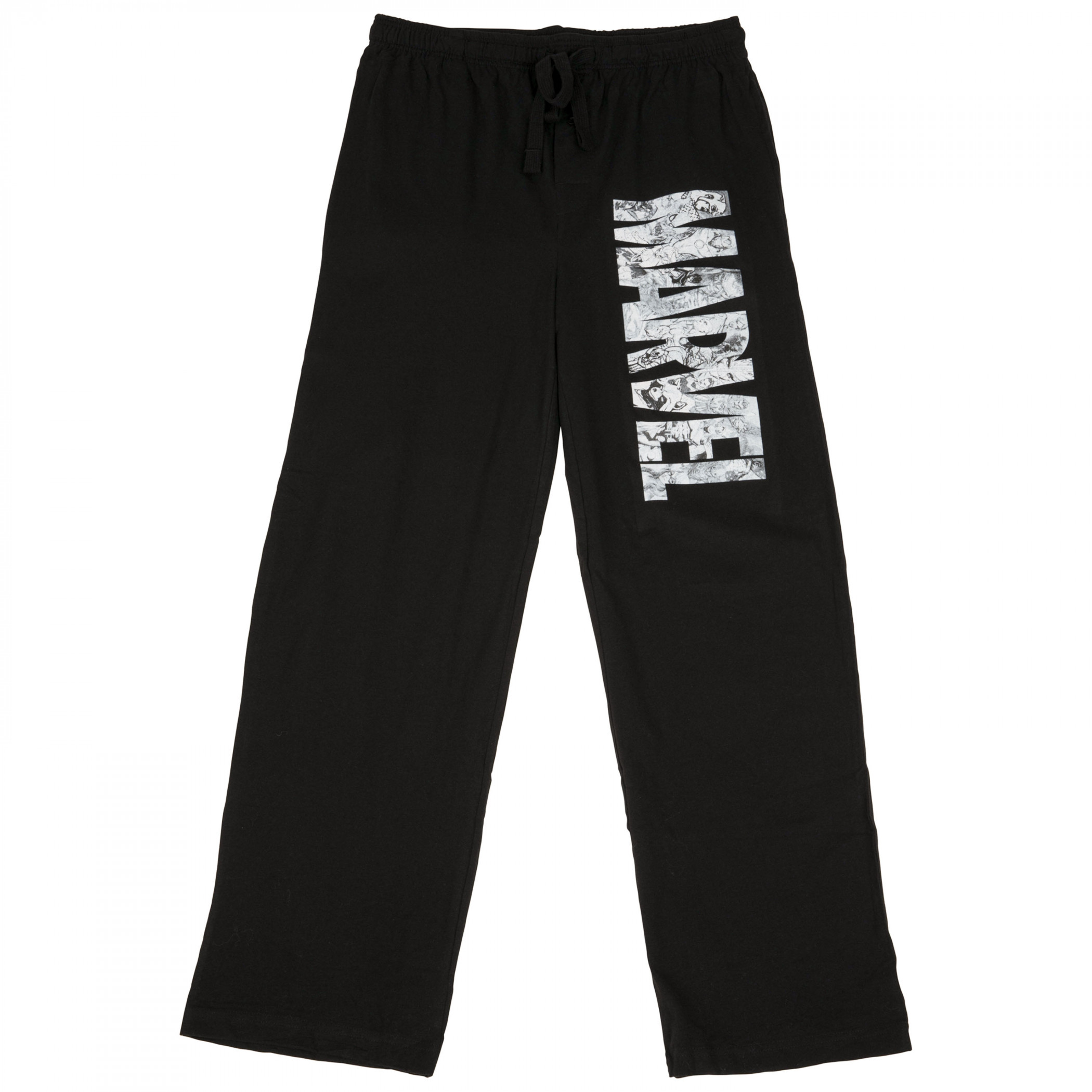 Marvel Logo Sketch Sleep Pants, Black
