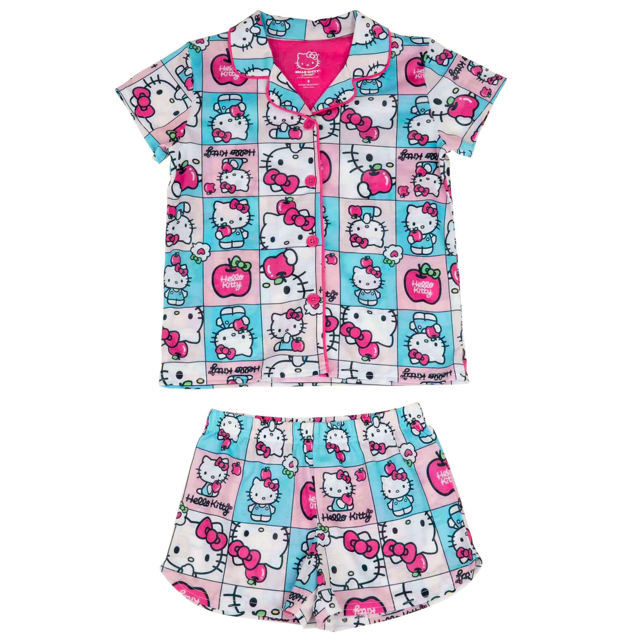 Hello Kitty Sanrio 2-Piece Girl's Pajama Set, Pink