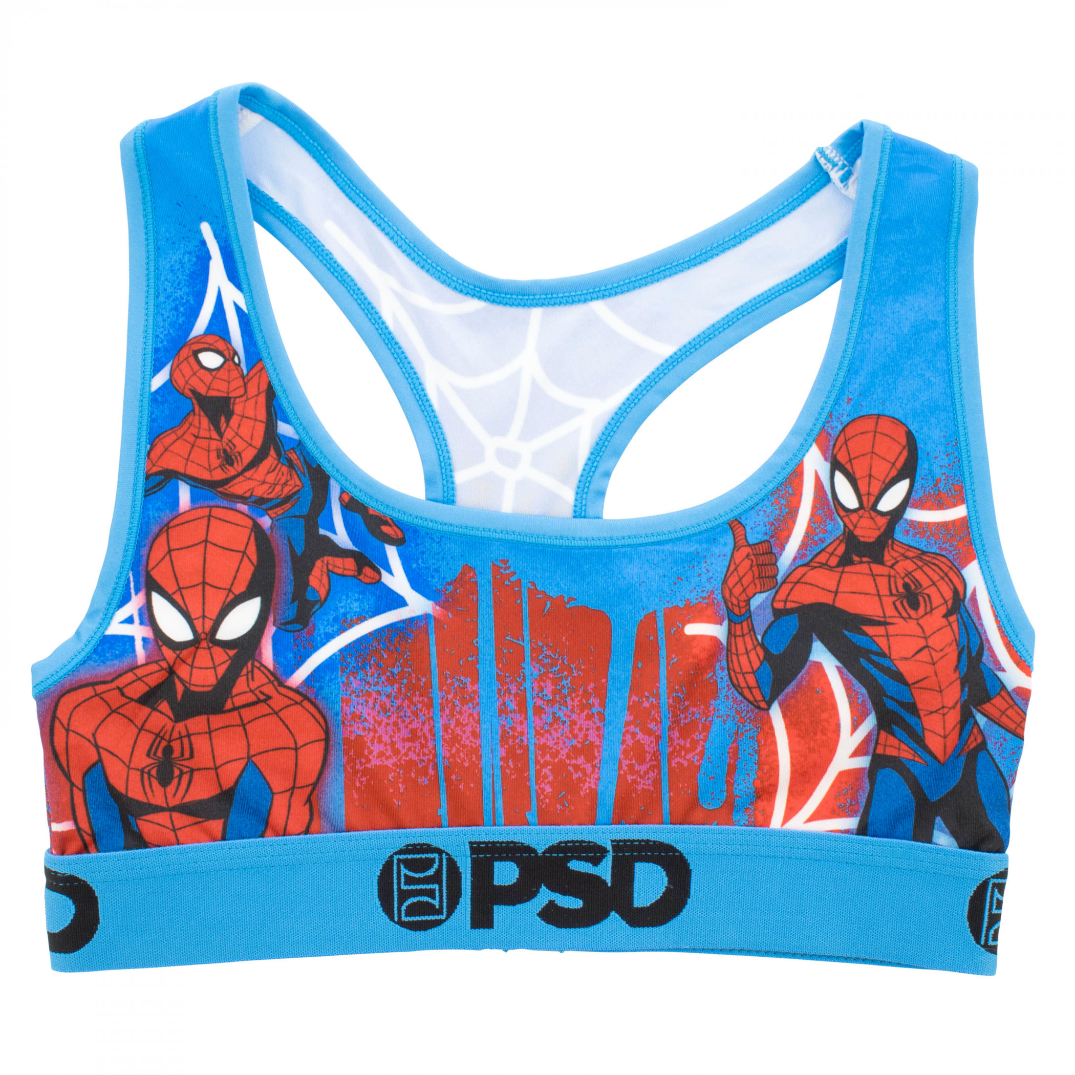 Spider-Man Peter Parker Drip PSD Sports Bra, Multi-Color