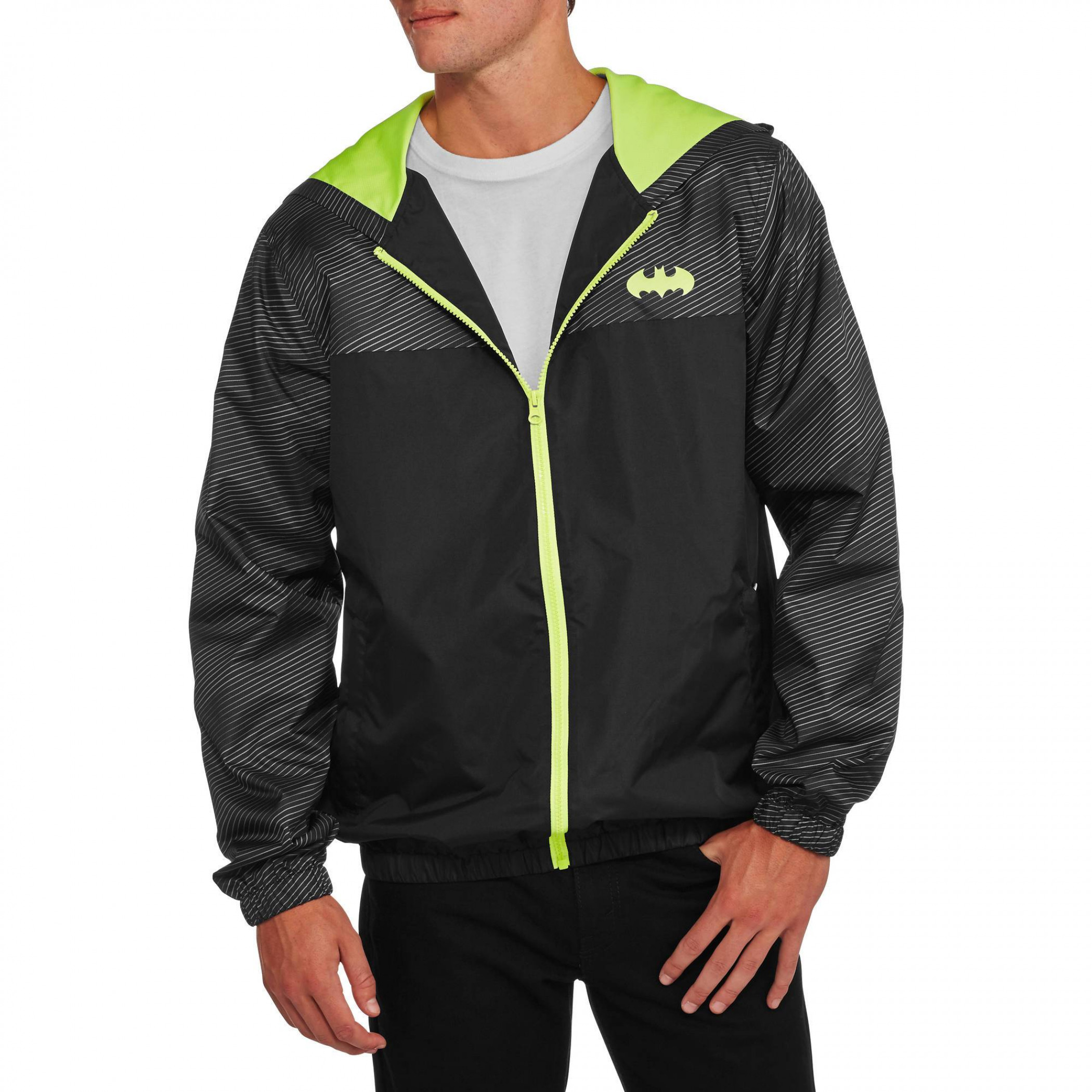 Batman Lightweight Full Zip Windbreaker Jacket, Grey