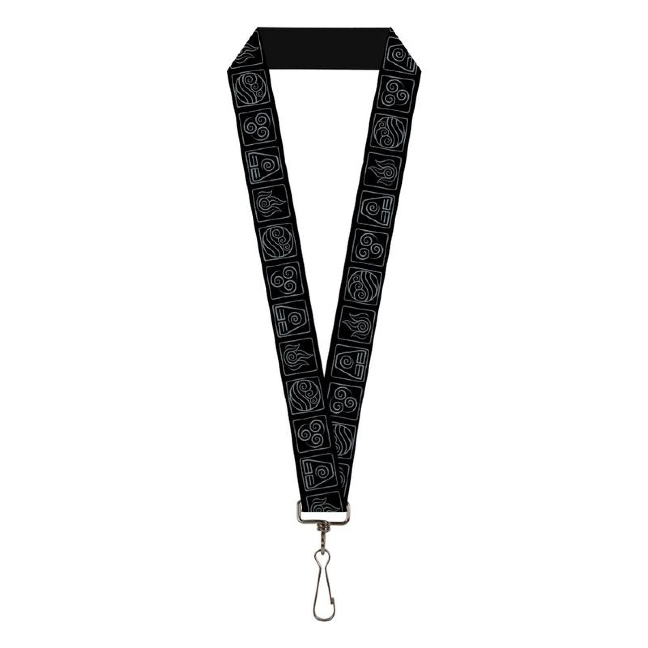 Avatar The Last Airbender Bending Elements Icons Lanyard, Multi-Color
