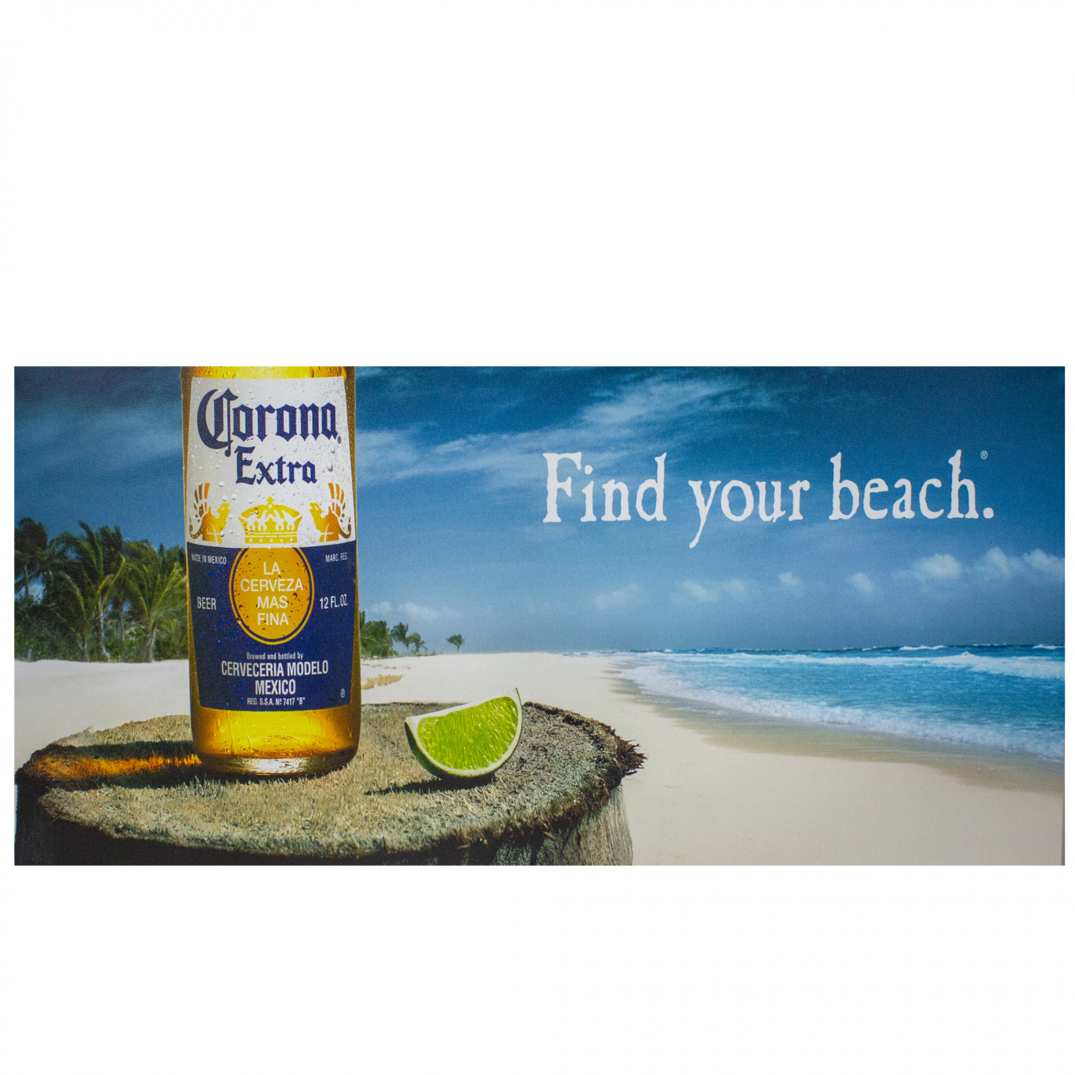 Corona Extra Tropical Beach Scene Lighted Canvas Wall Art