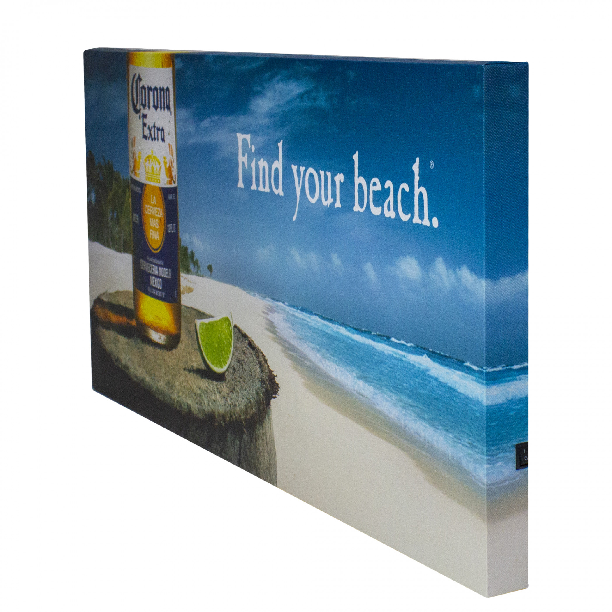 Corona Extra Tropical Beach Scene Lighted Canvas Wall Art