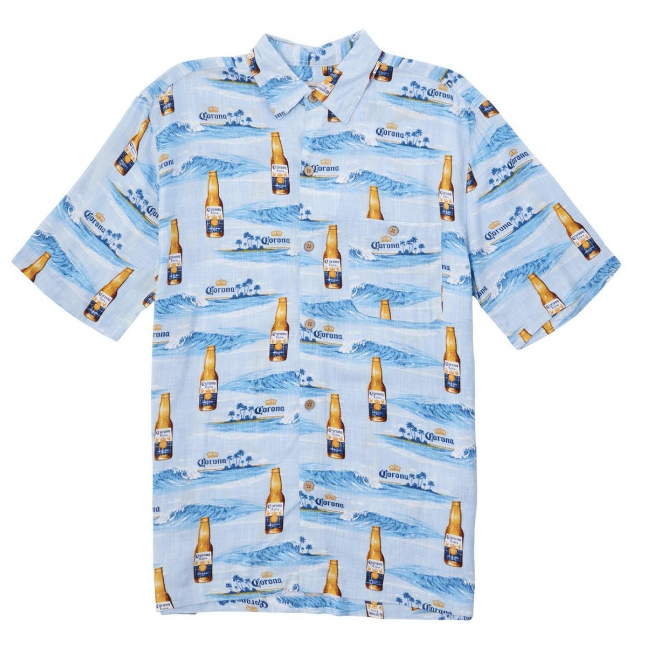 Newport Blue Corona Extra Find Your Beach Men's Button Down Shirt