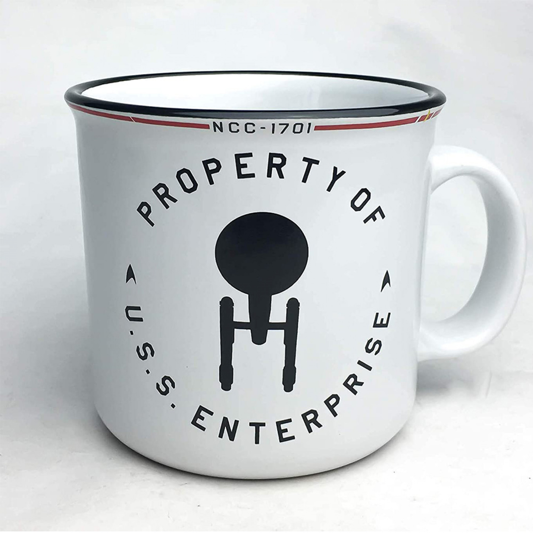 Stark Trek Property of U.S.S. Enterprise 20 Ounce Camper Mug, Silver
