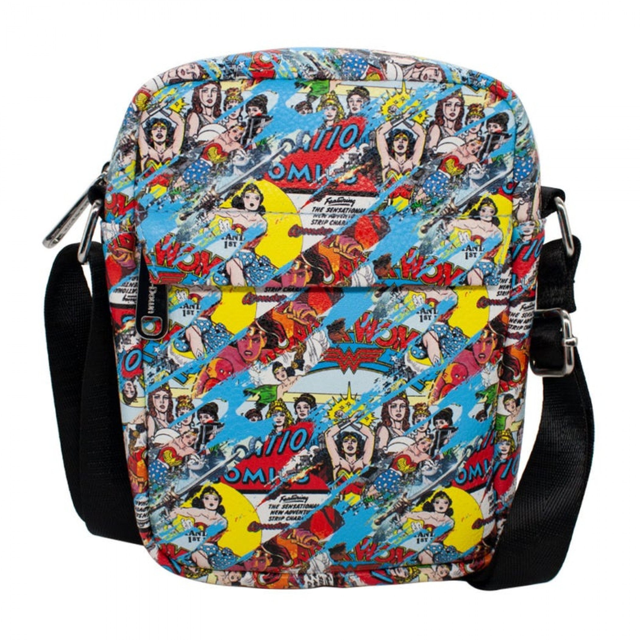 DC Comics Wonder Woman Comic Scenes Through the Years Crossbody Bag, Multi-Color