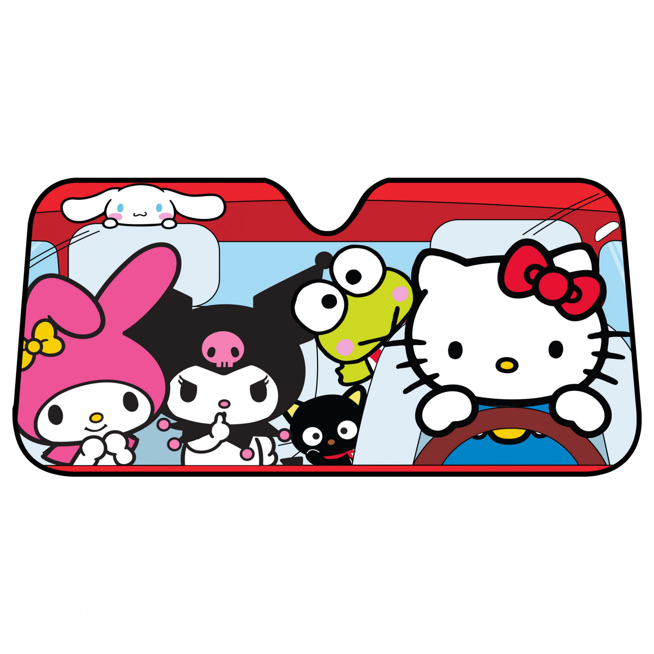 Hello Kitty and Friends Driving Car Sun Shade, Multi-Color