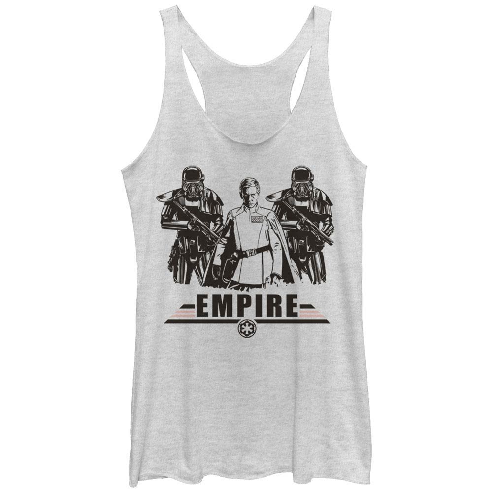 Star Wars Rogue One Empire White Juniors Racerback Tank Top, White