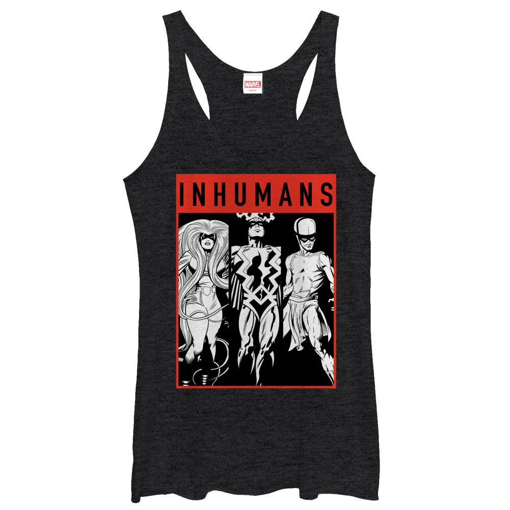 Marvel Teams Tri Inhuman Black Juniors Racerback Tank Top