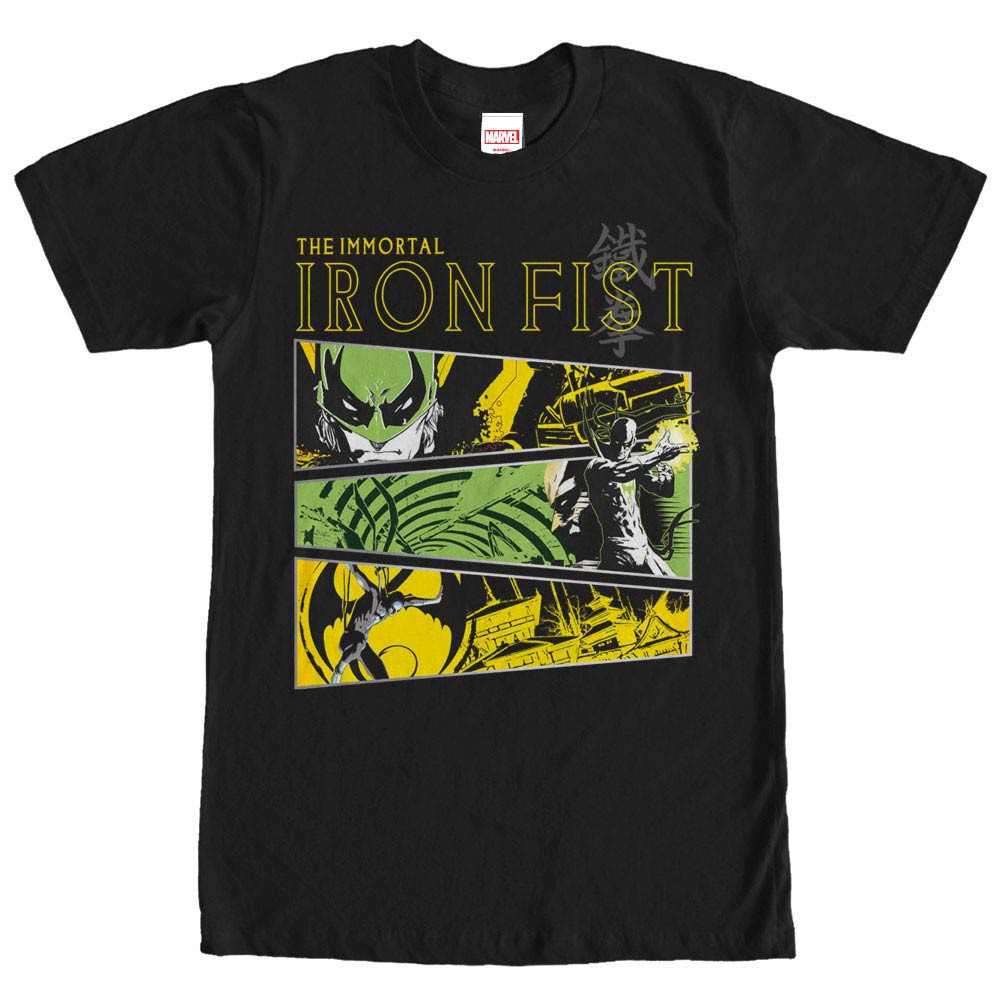 Marvel Teams Iron Tri Black Mens T-Shirt, Black