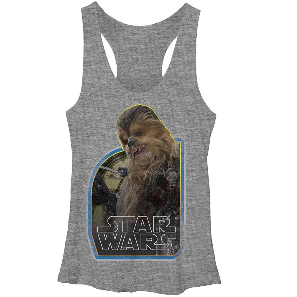 Star Wars Episode 7 The Wookie Gray Juniors Racerback Tank Top, Grey