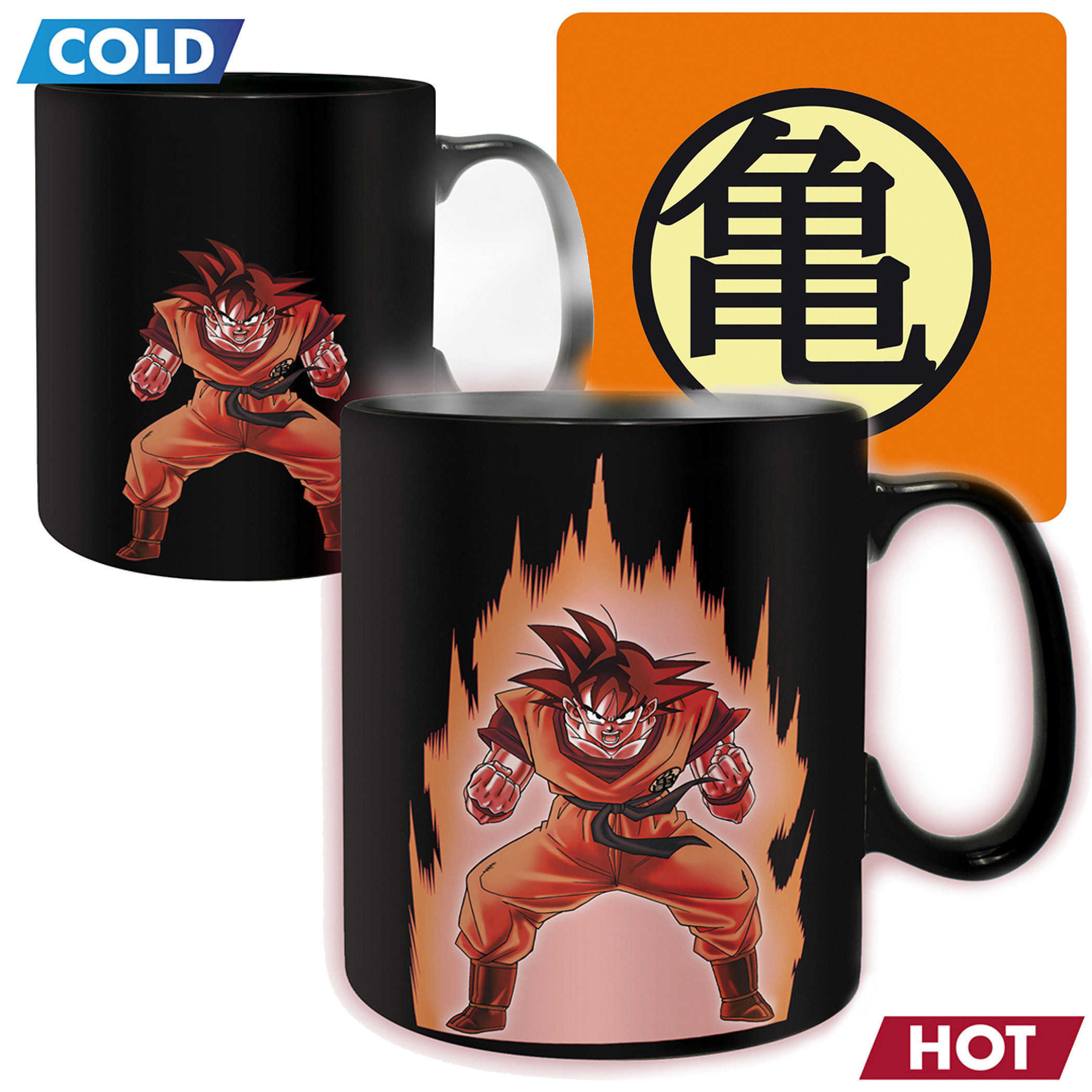 Dragon Ball Z Goku Super Saiyan Color Change Mug and Coaster Set, Black