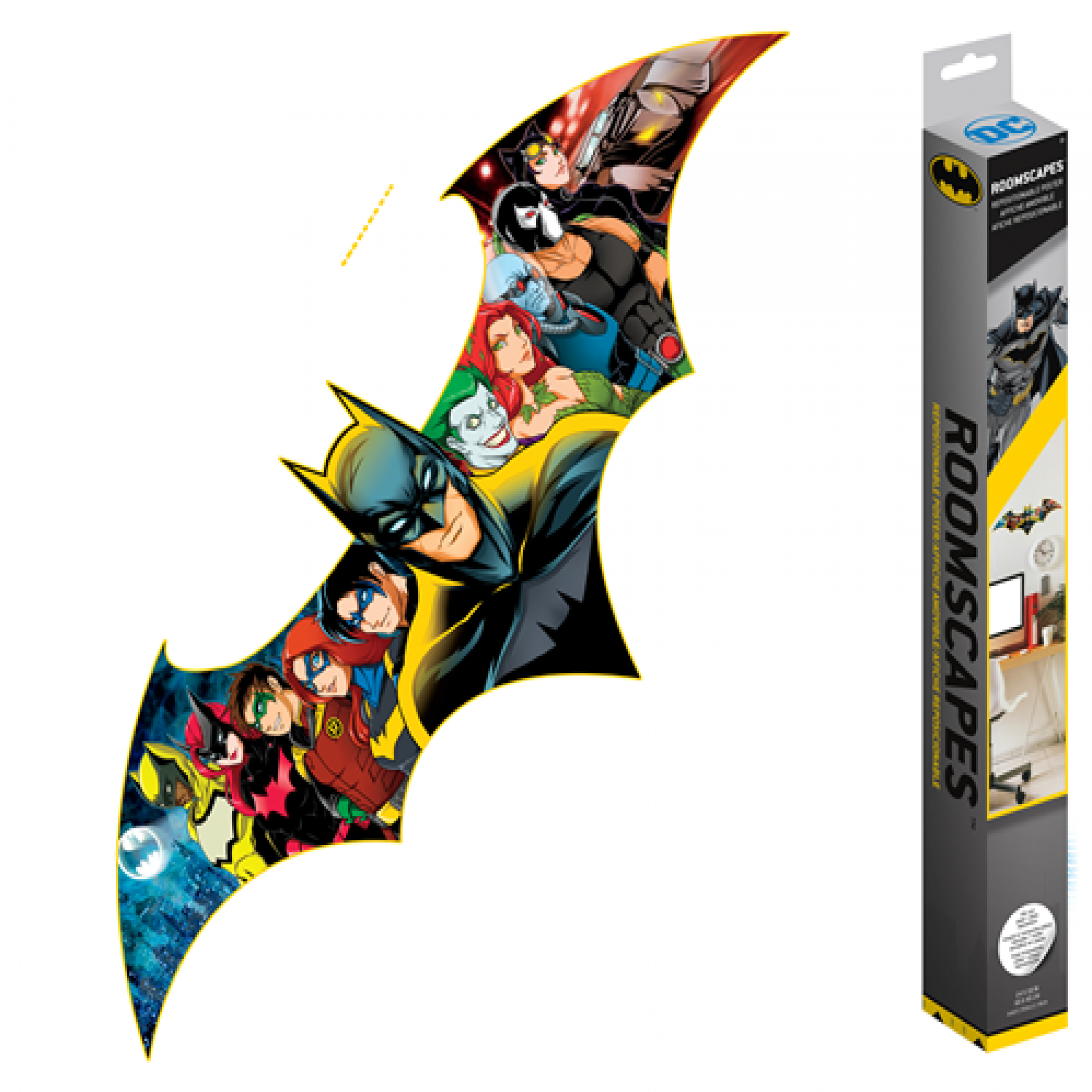 Batman and Characters 80th Anniversary Bat Logo RoomScapes Wall Decal, Multi-Color