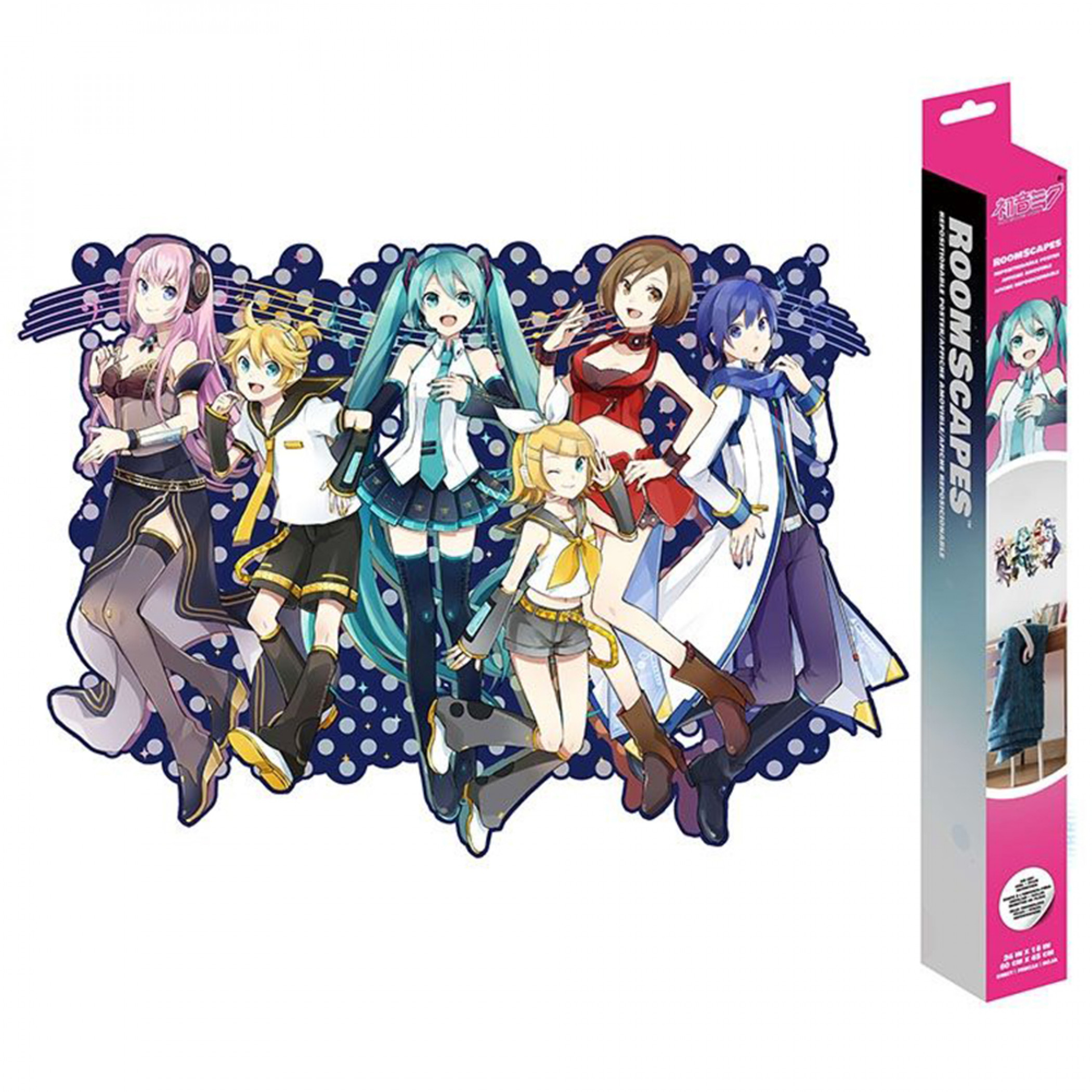 Hatsune Miku Characters RoomScapes Wall Decal, Multi-Color