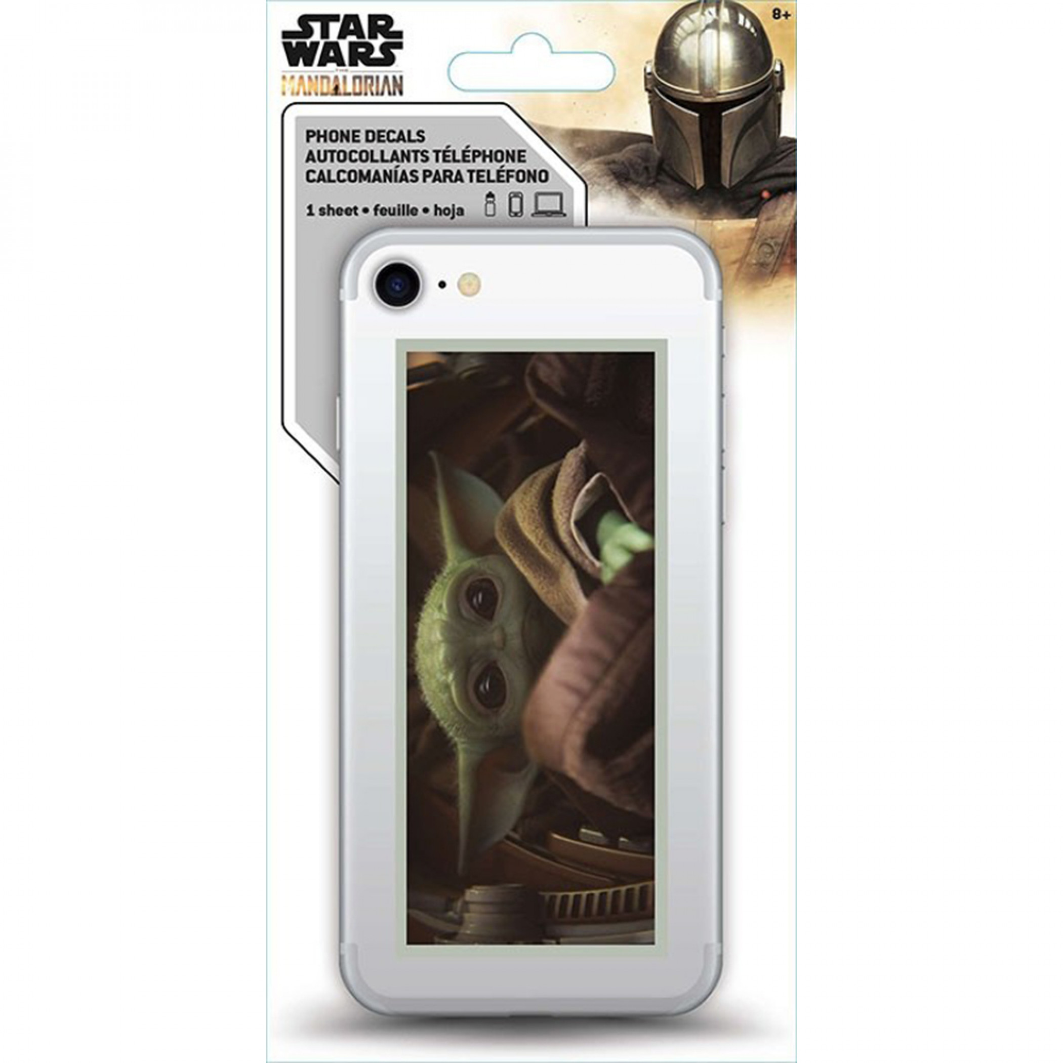 Star Wars The Mandalorian Grogu the Child Character Phone Decal, Multi-Color