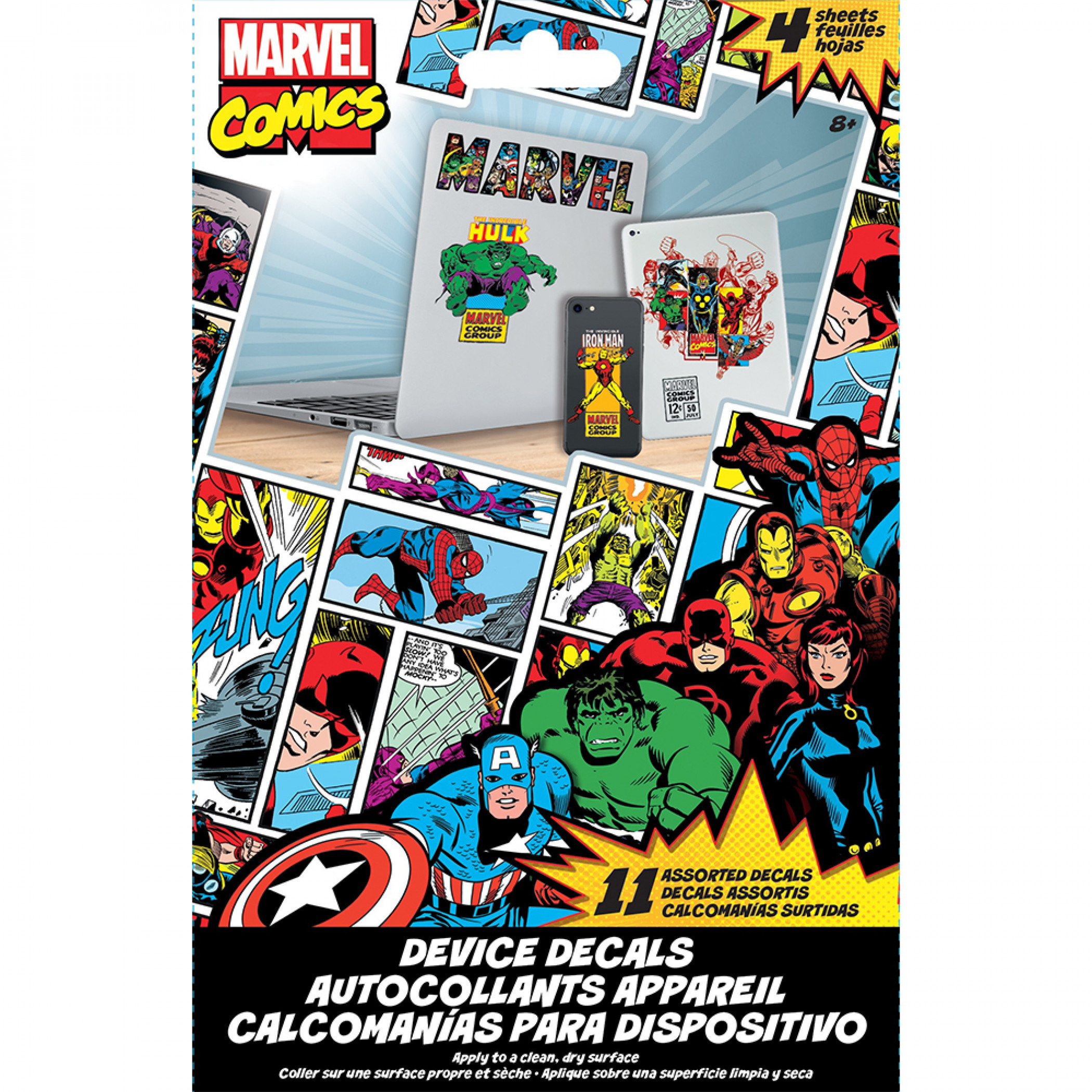 Marvel Super Heroes Classic Characters Electronic Device Decals, Multi-Color