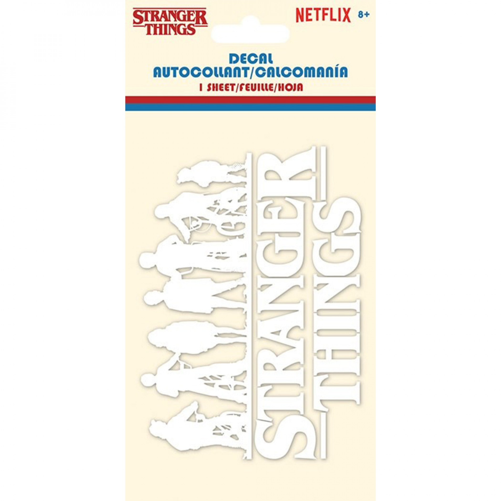 Stranger Things 3 Bikes Silhouette with White Logo Decal, White