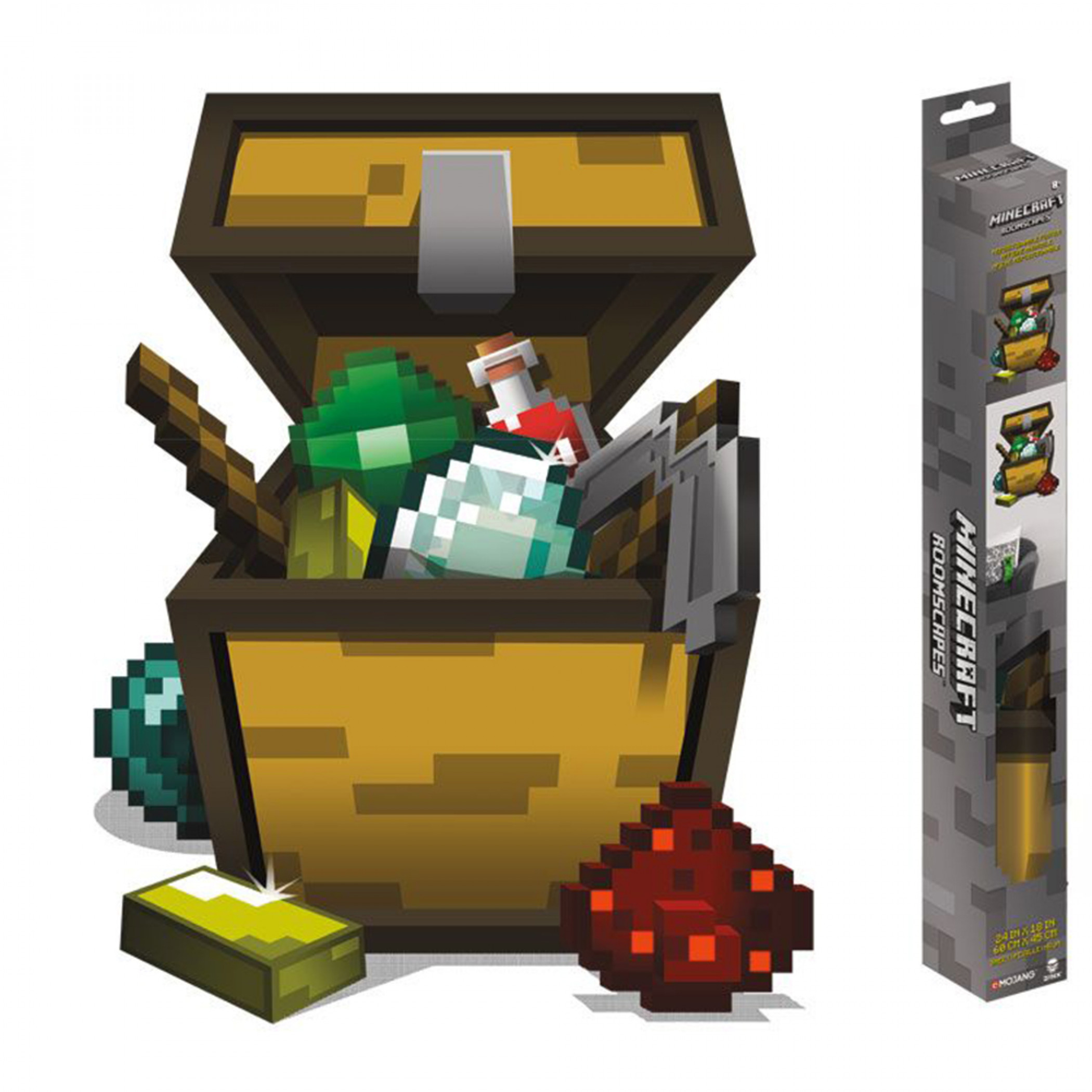 Minecraft Open Chest RoomScapes Wall Decal, Multi-Color