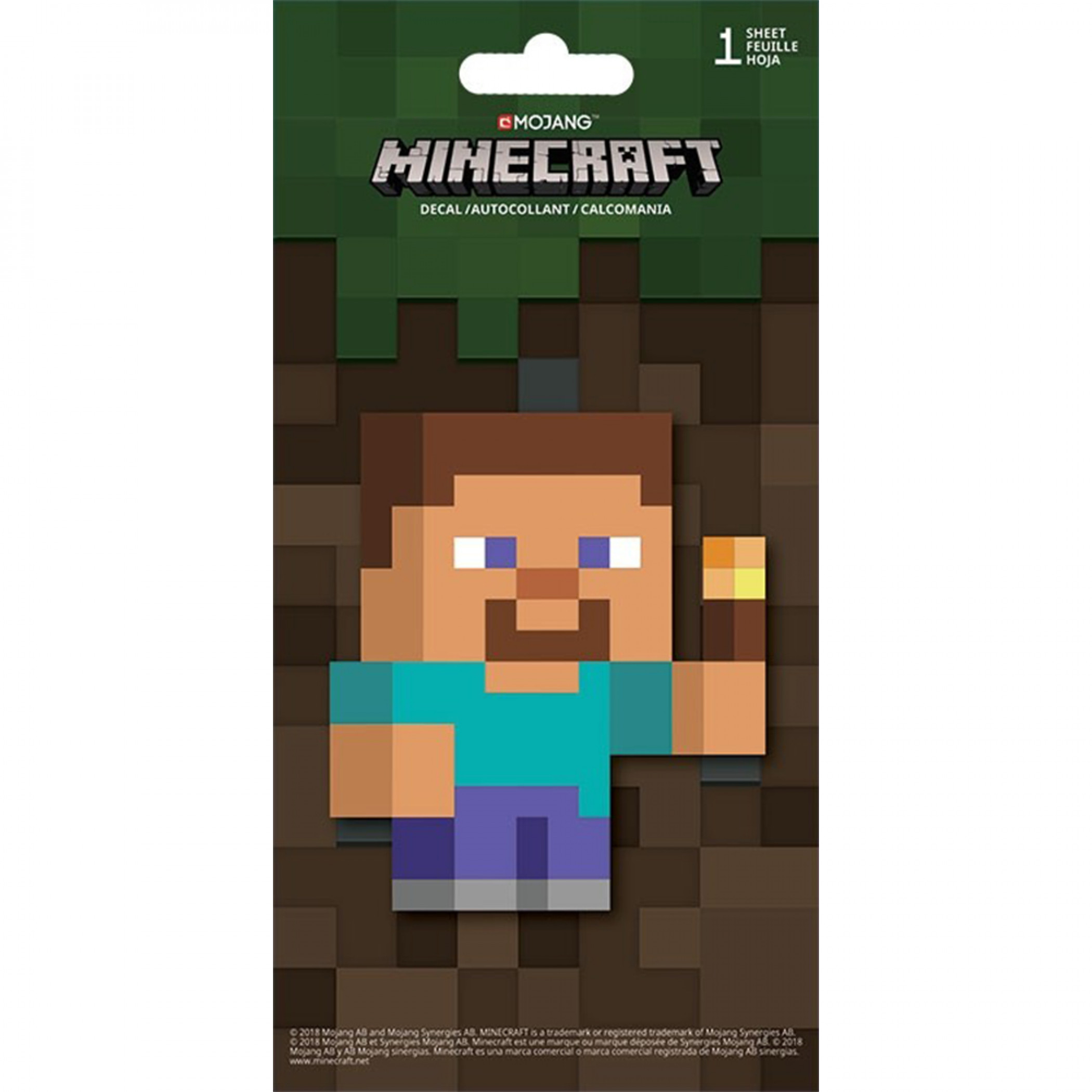Minecraft Steve Character 4-Color Decal, Multi-Color