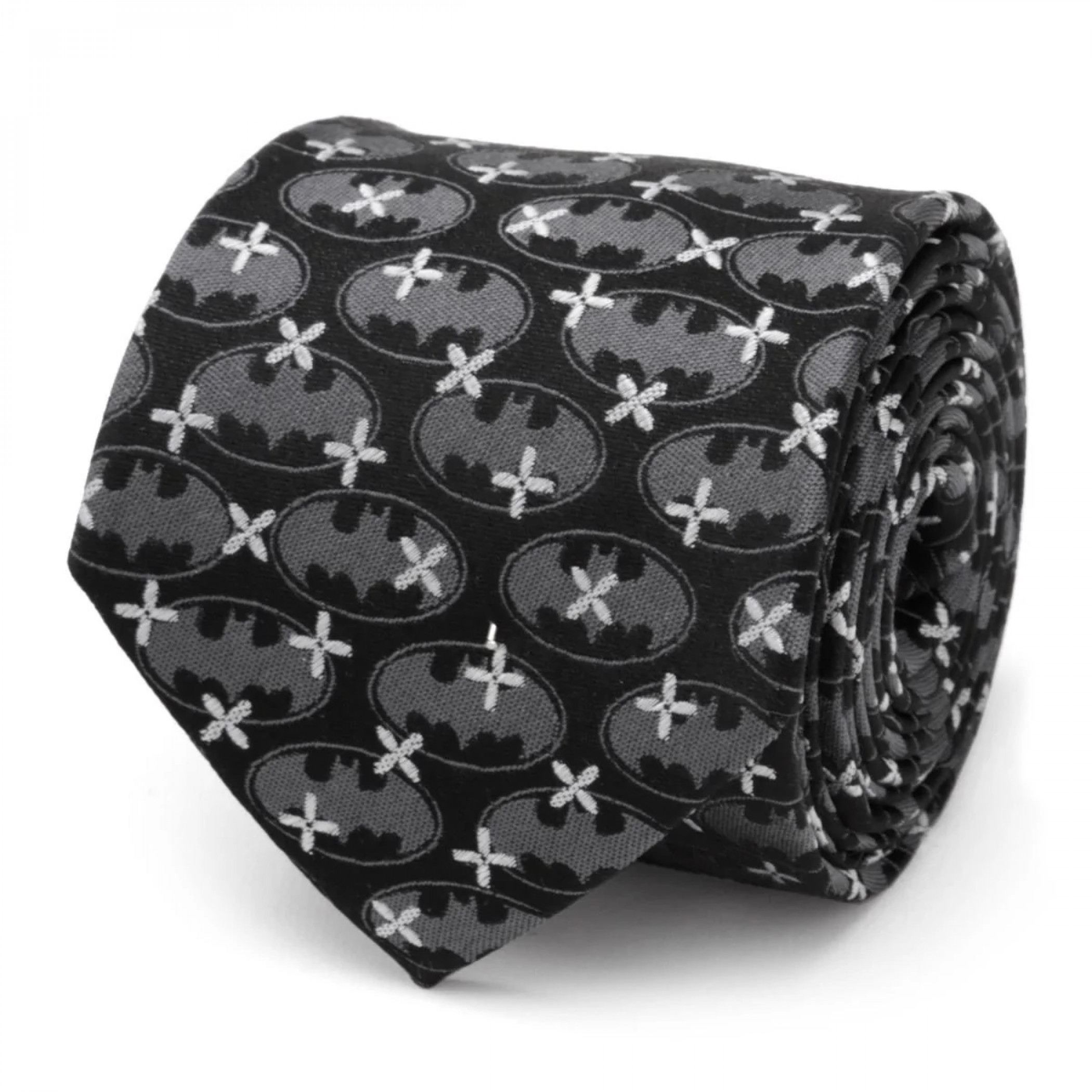 Batman DC Comics Cross All Over Silk Tie, Black