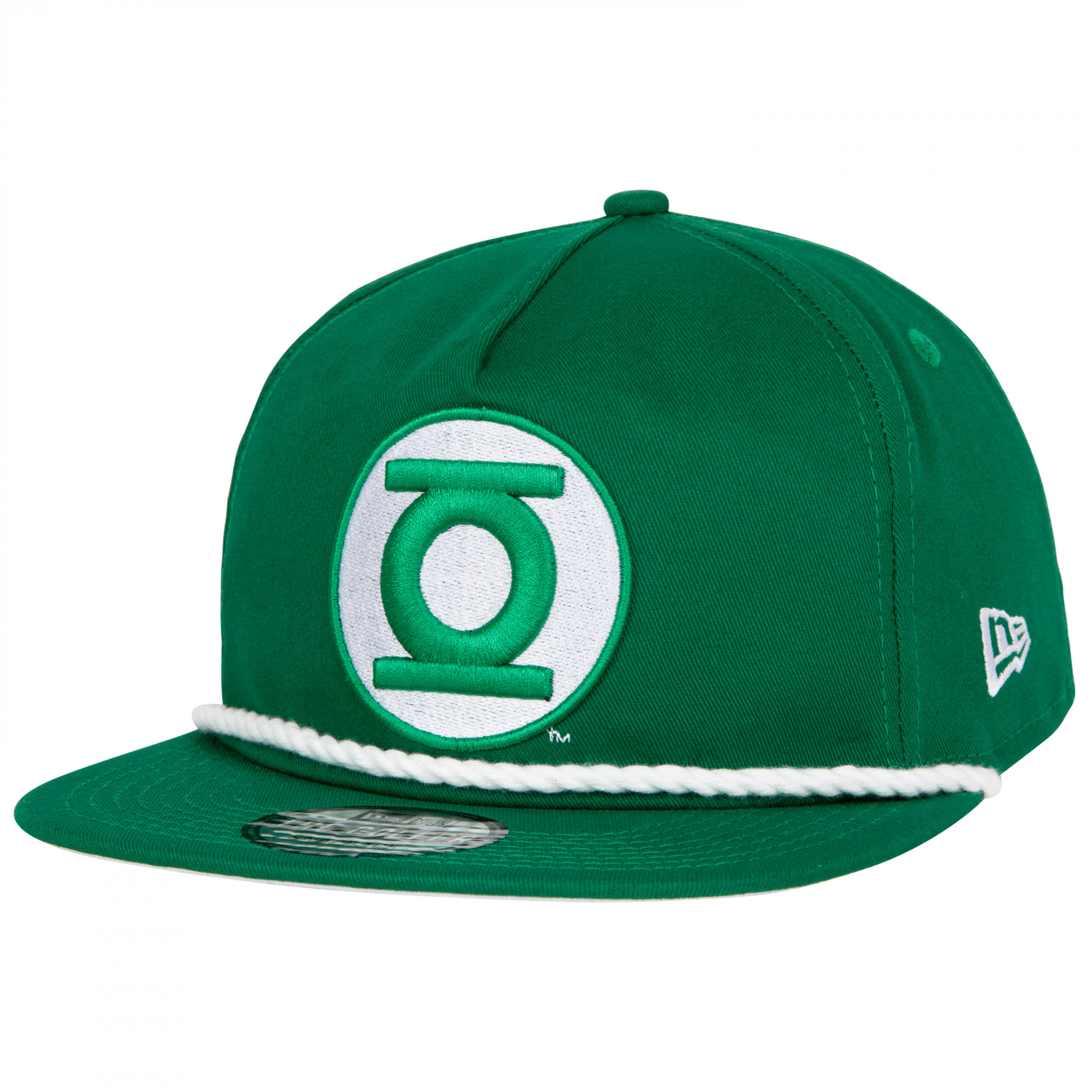 Green Lantern Logo New Era Adjustable Golfer Rope Hat, Green