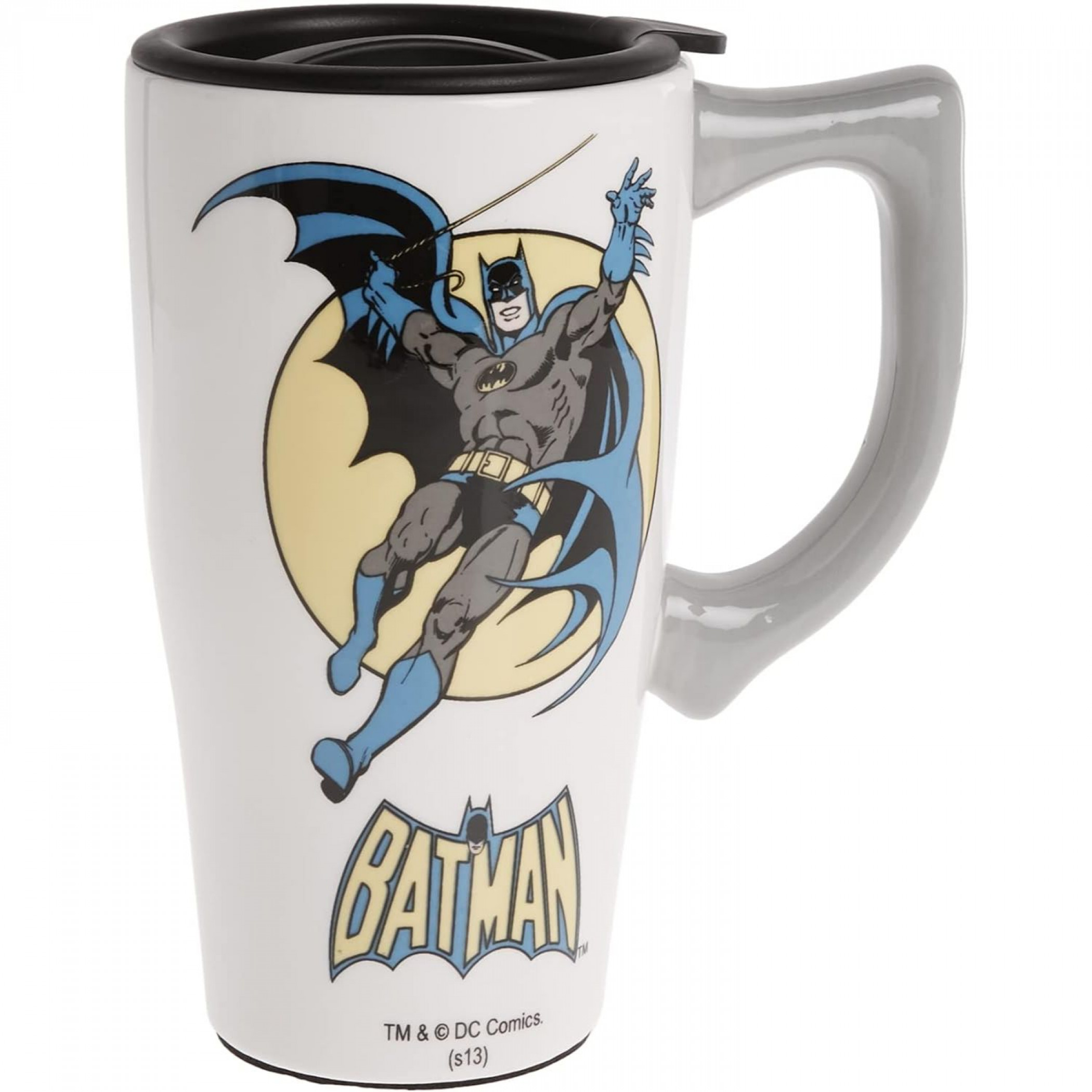 Batman Classic Comic Art 18oz Ceramic Travel Mug, White