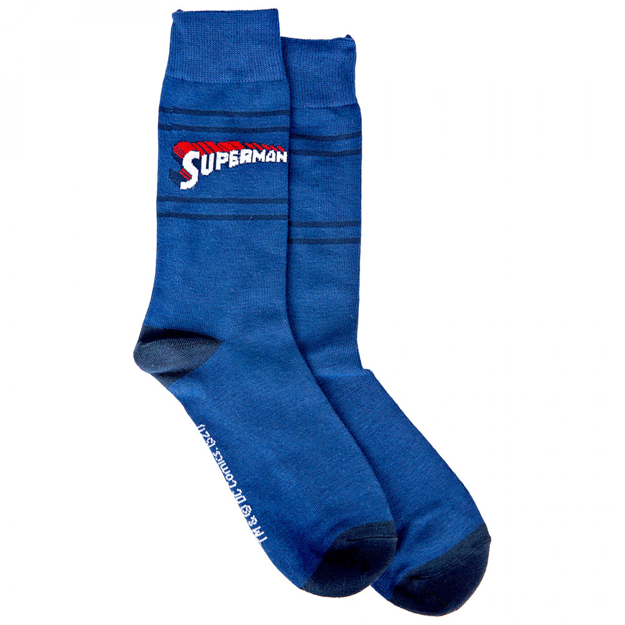 Superman Retro Title Logo Crew Socks, Blue