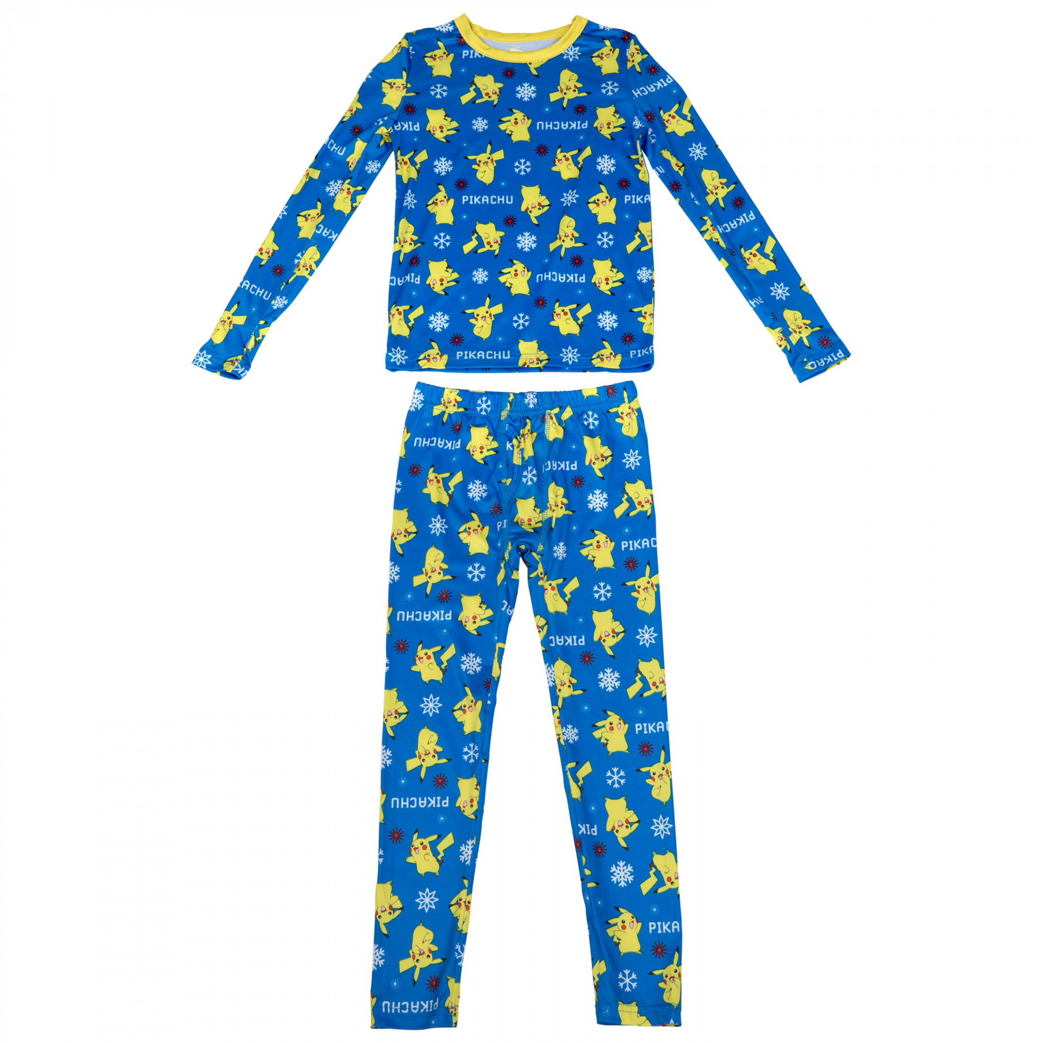 Pokemon Pikachu Expressions All Over Print Boys 2-Piece Pajama Set, Blue