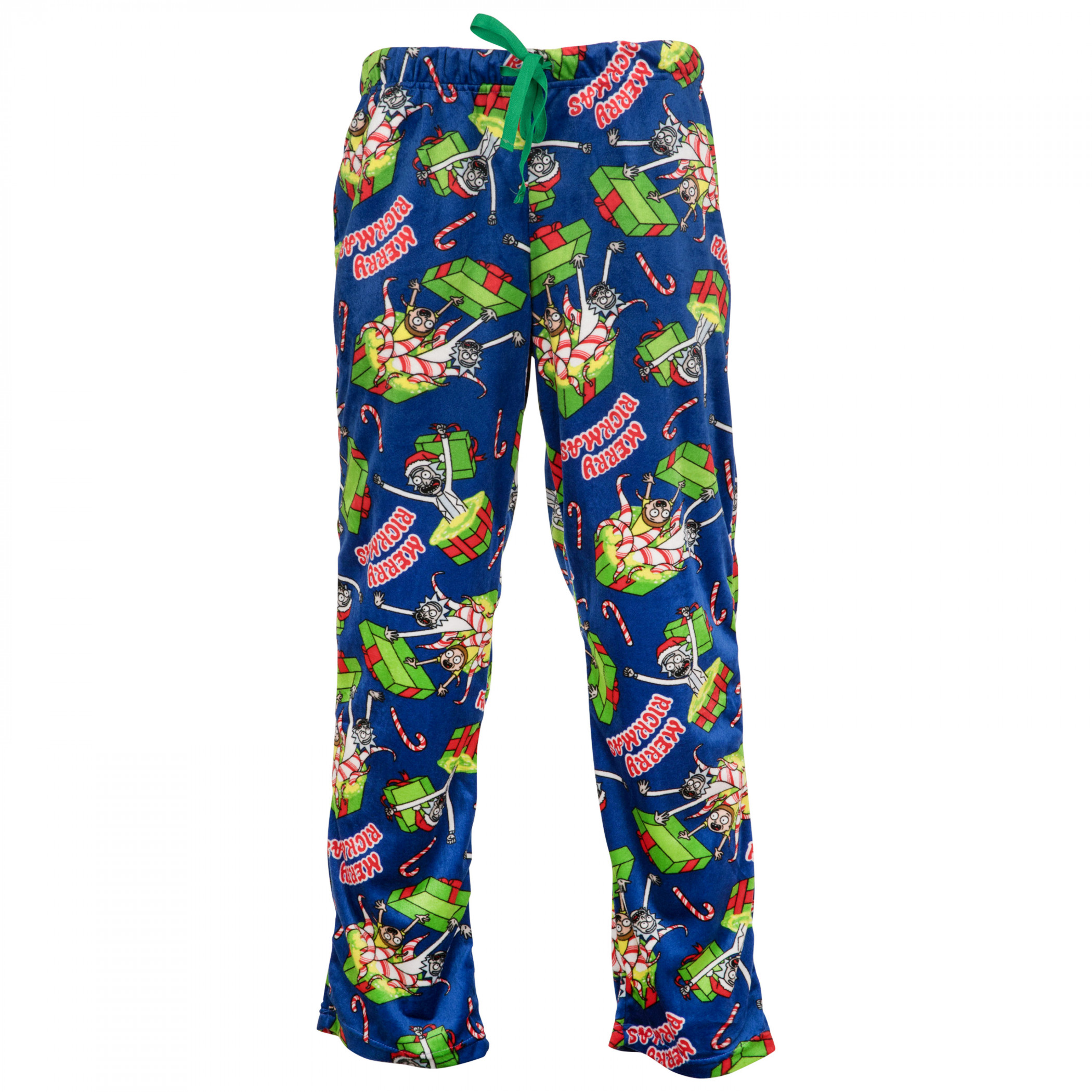 Rick And Morty Christmas Portals All Over Print Sleep Pants, Blue