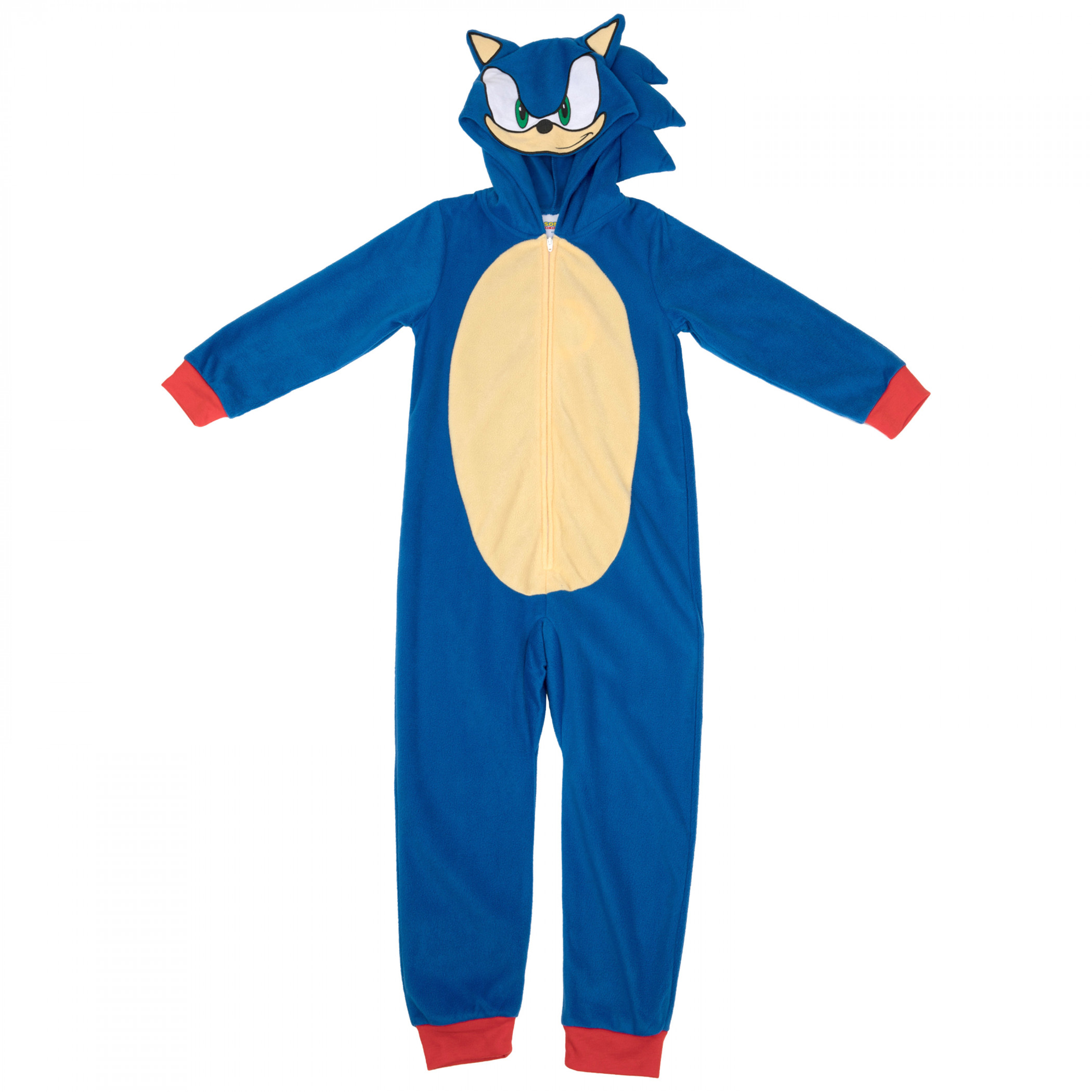 Sonic The Hedgehog Character Cosplay Hooded Union Suit Pajamas, Blue