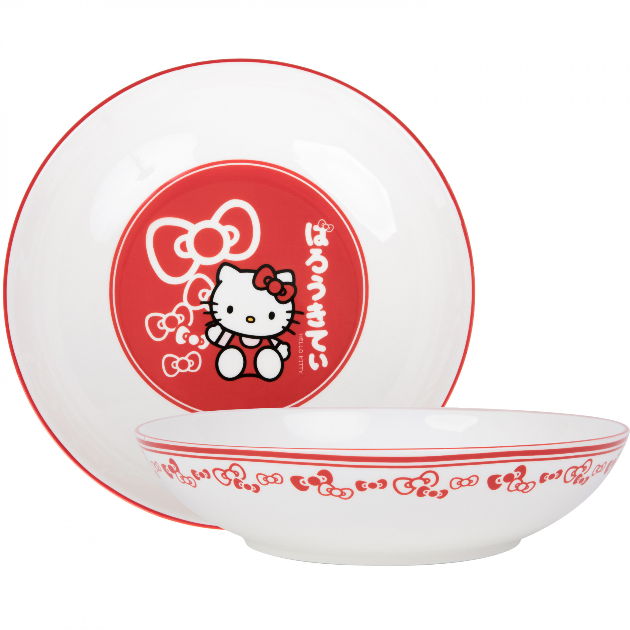 Hello Kitty Hiragana Ceramic 9' Dinner Bowl, White