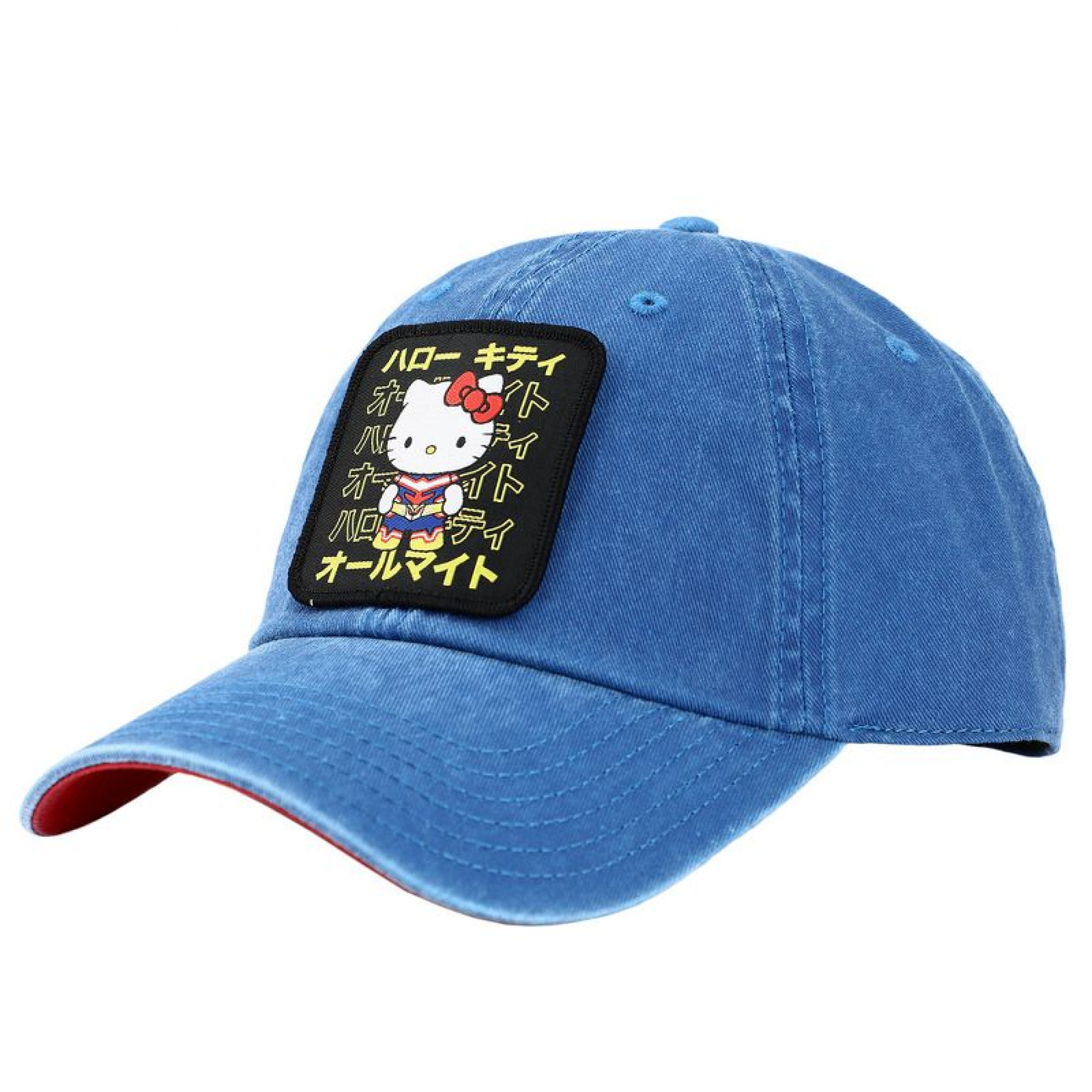 Hello Kitty Sanrio X My Hero Academia Embroidered Patch Strapback Hat, Blue
