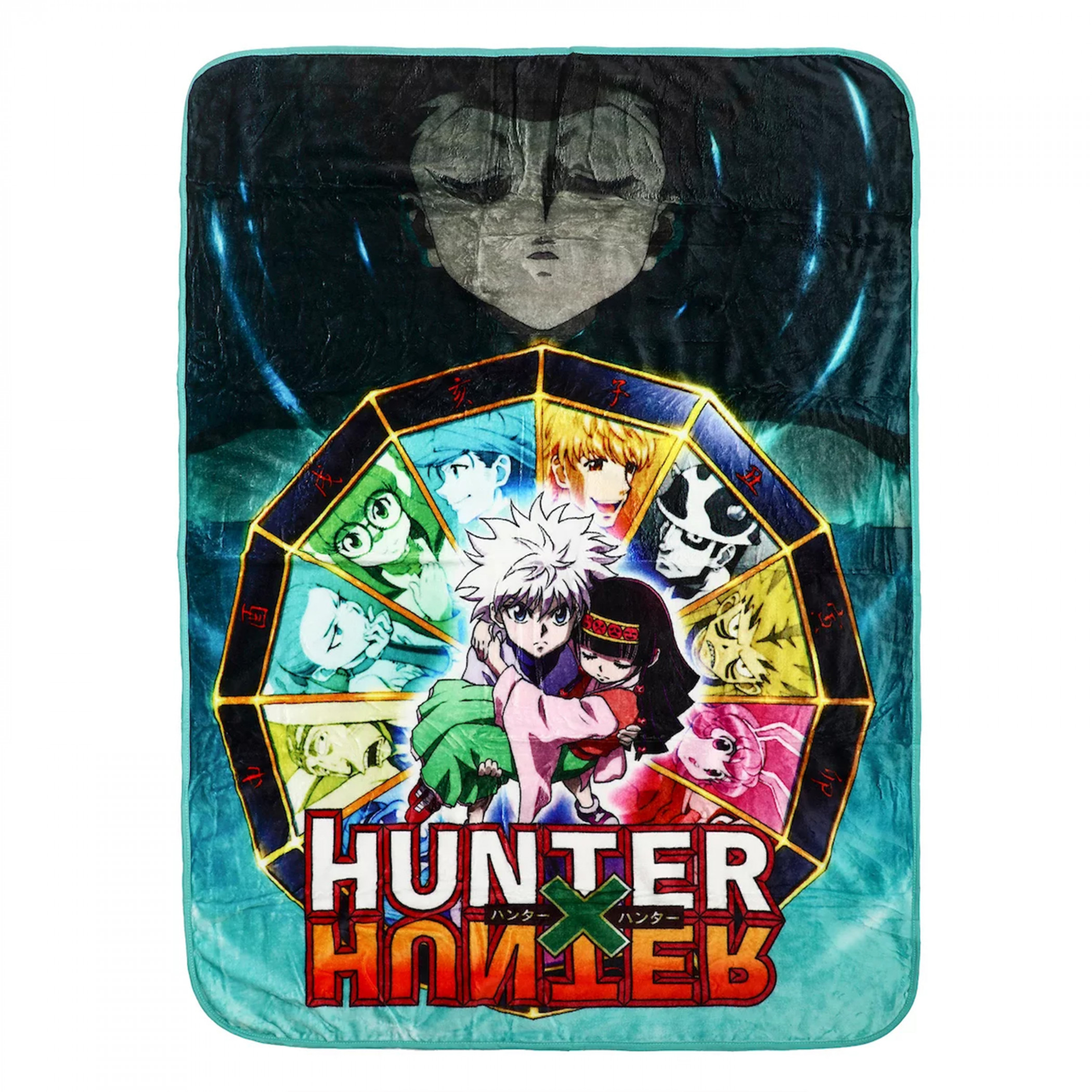 Hunter X Hunter Character Wheel Fleece Throw Blanket, Blue