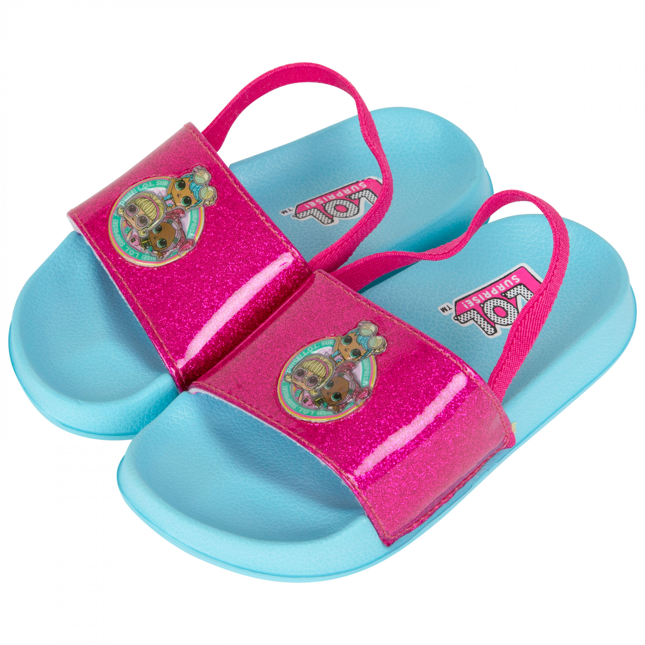 LOL Surprise Dolls Aqua Girl's Slide Sandals, Multi-Color