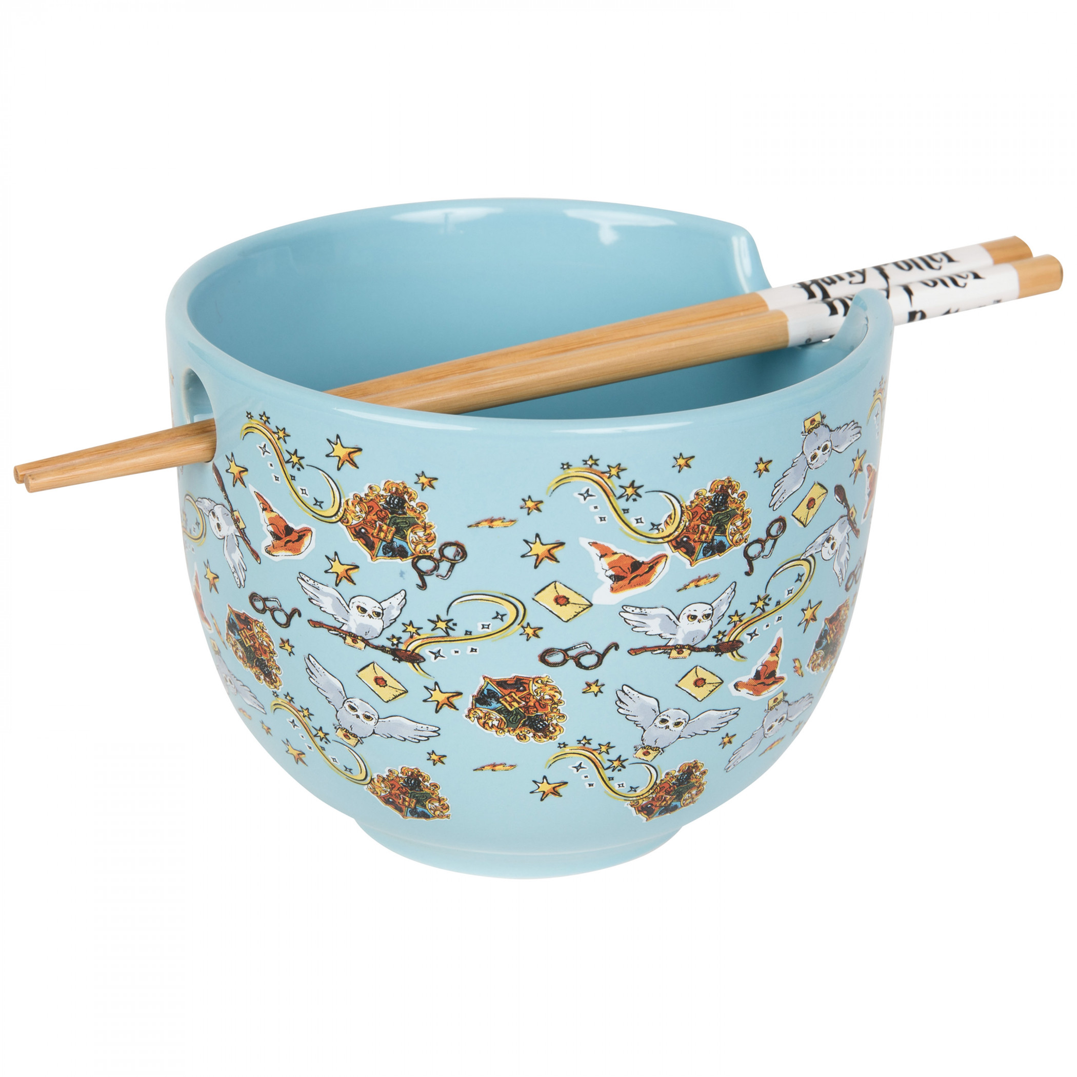 Harry Potter Hedwig's Travels Ramen Bowl with Chopsticks, Blue