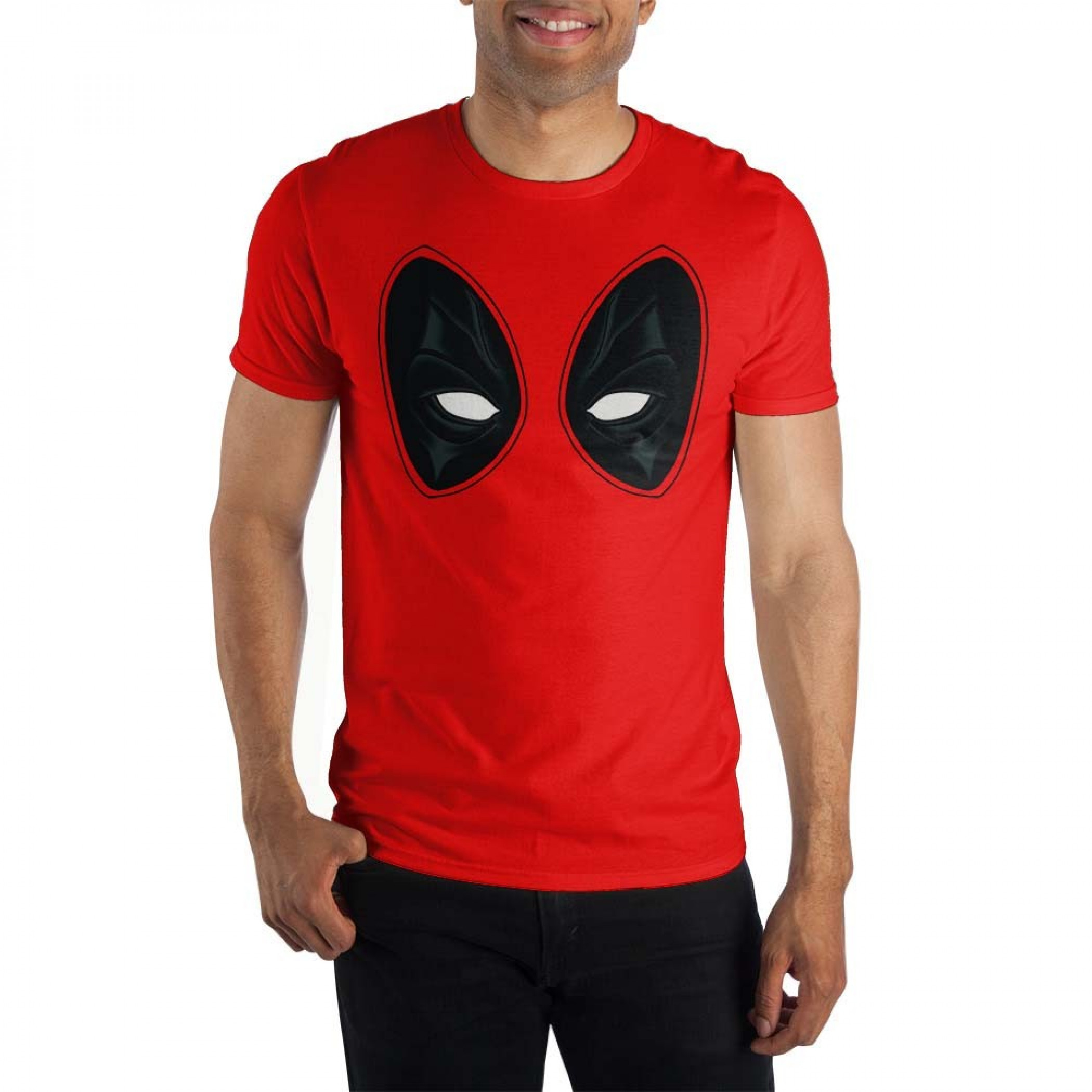 Deadpool Eyes Red Costume T-Shirt, Red