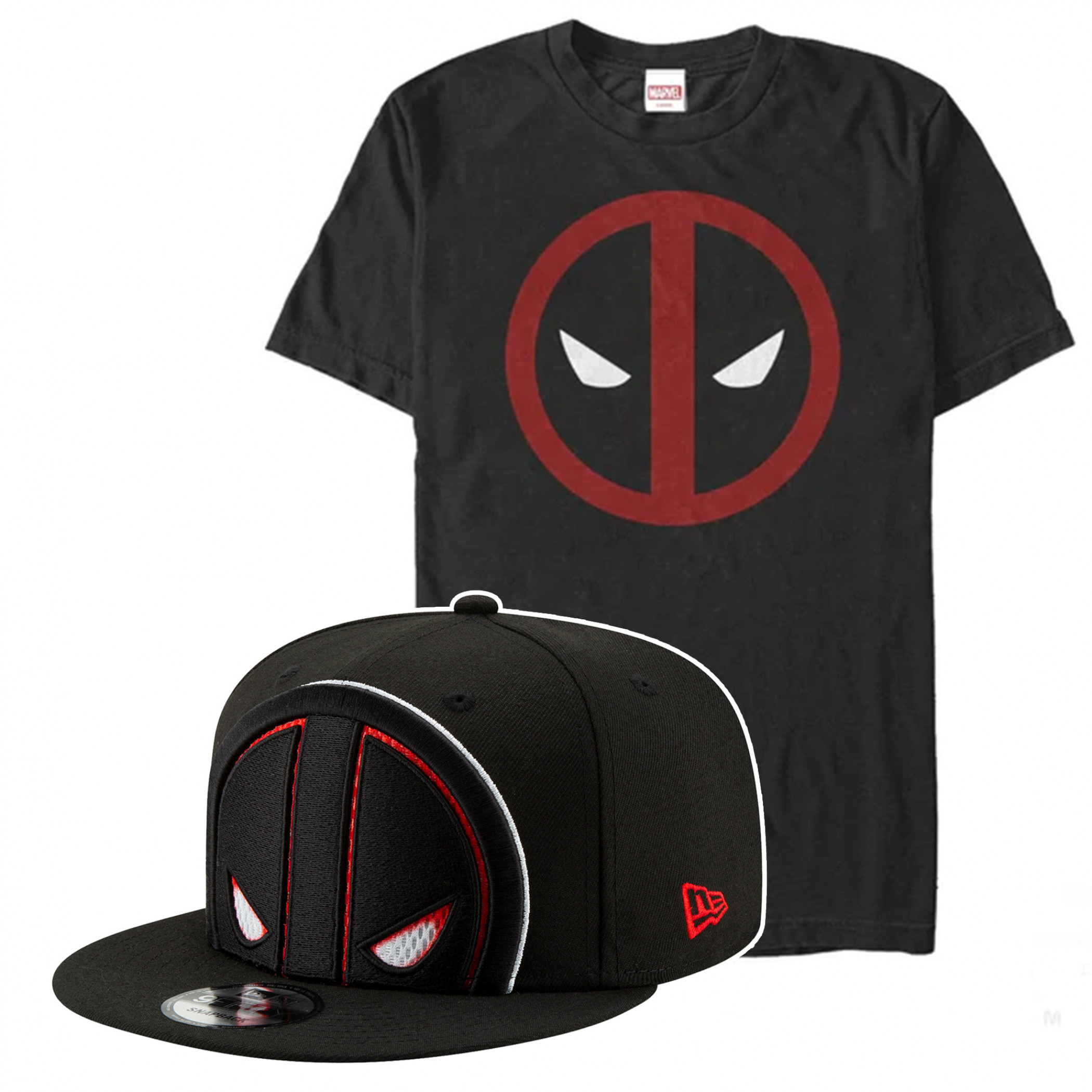 Deadpool Logo New Era Hat and T-Shirt Bundle
