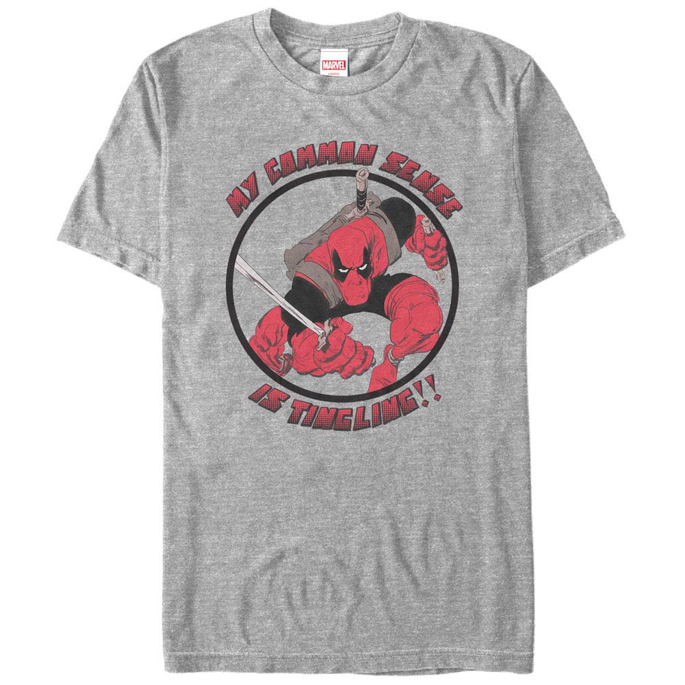 Deadpool Common Sense Gray Mens T-Shirt, Grey