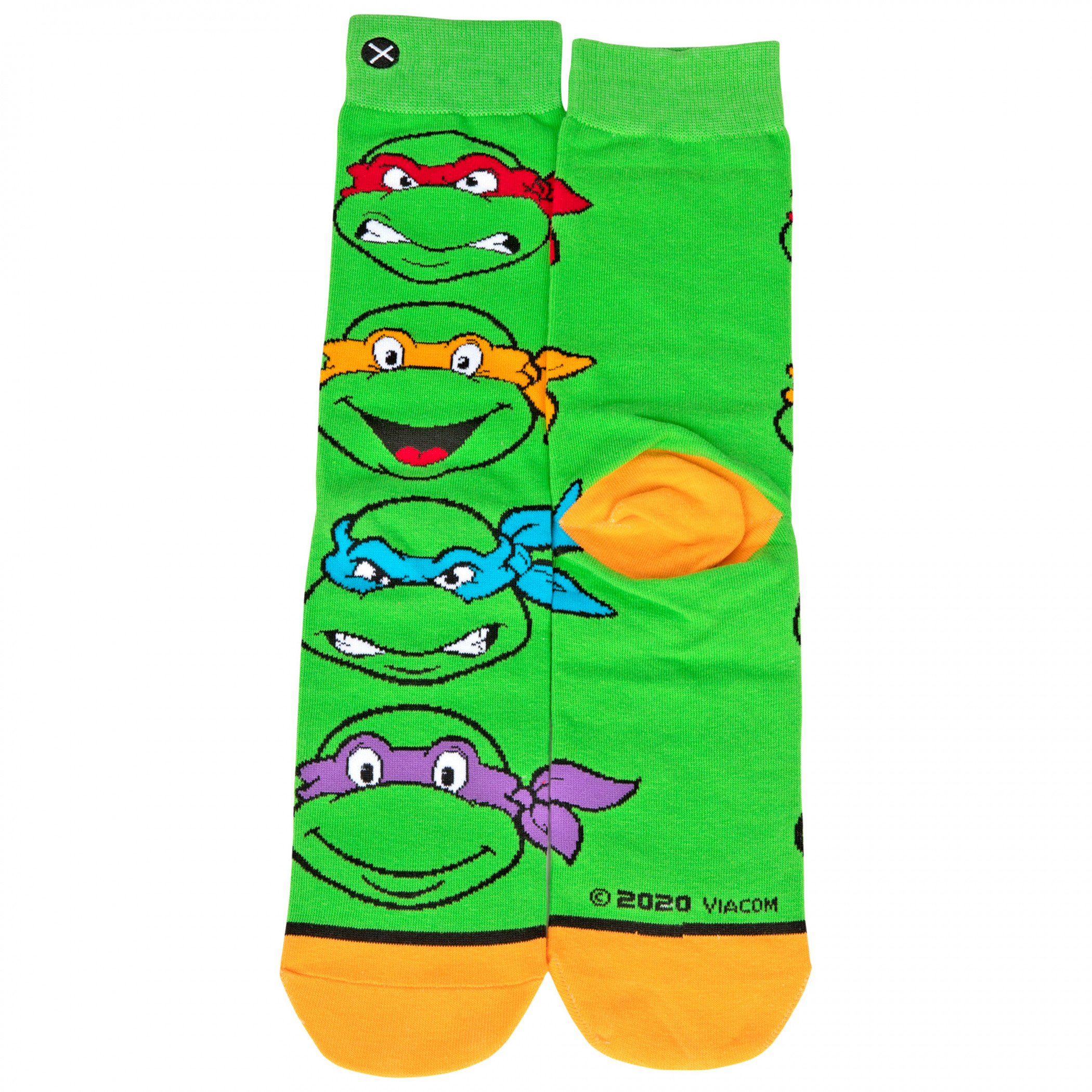 Teenage Mutant Ninja Turtles The Turtle Boys Faces Crew Socks, Multi-Color