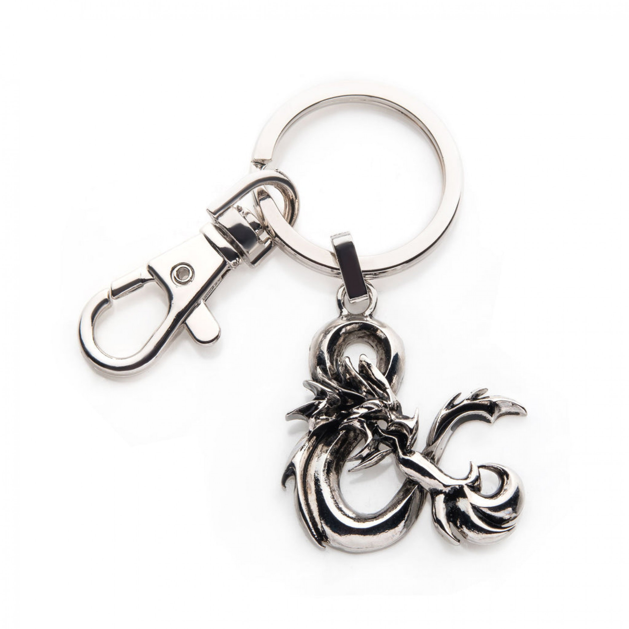 Dungeons & Dragons Ampersand Logo Steel Keychain, Silver
