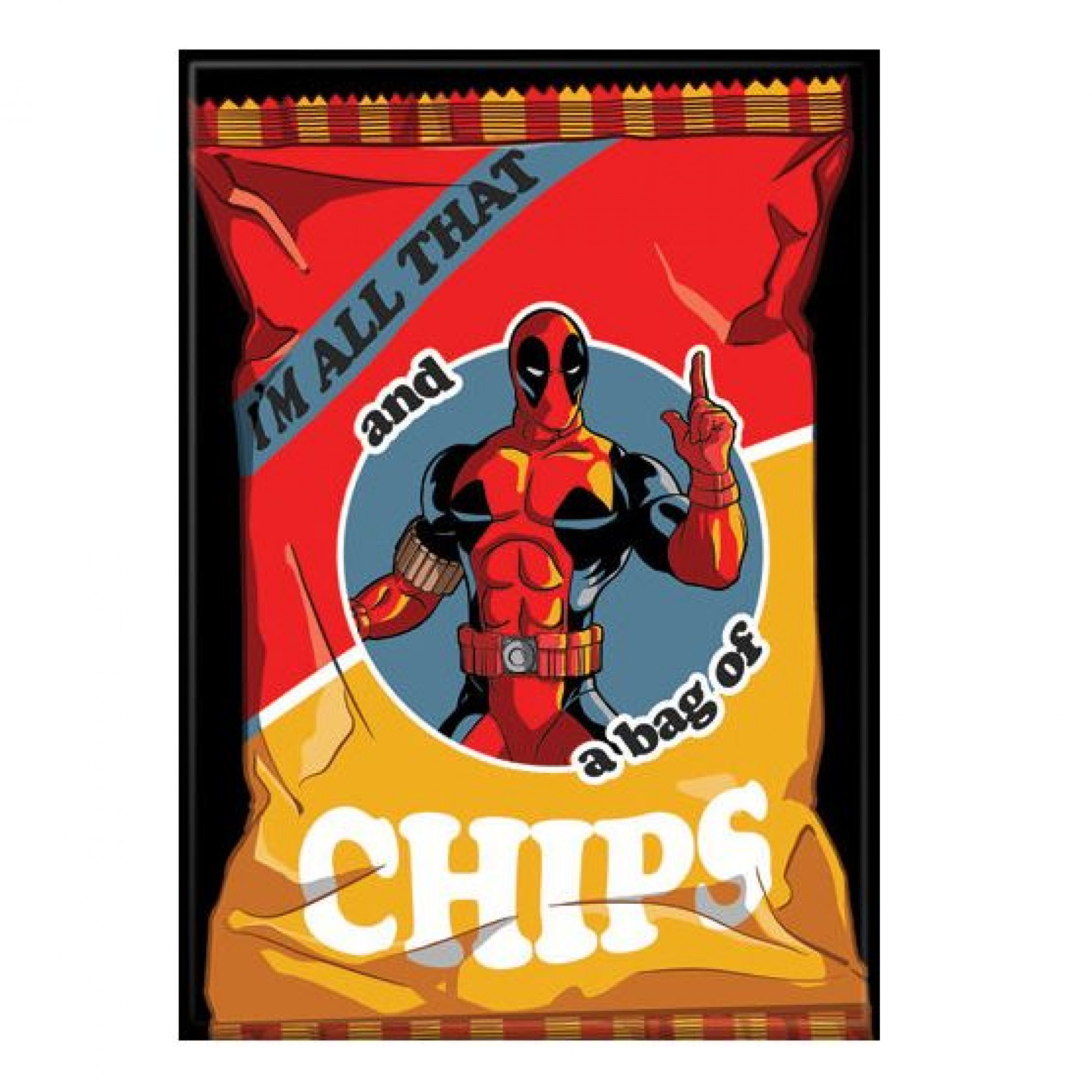Deadpool I'm All That and A Bag Of Chips Magnet, Multi-Color