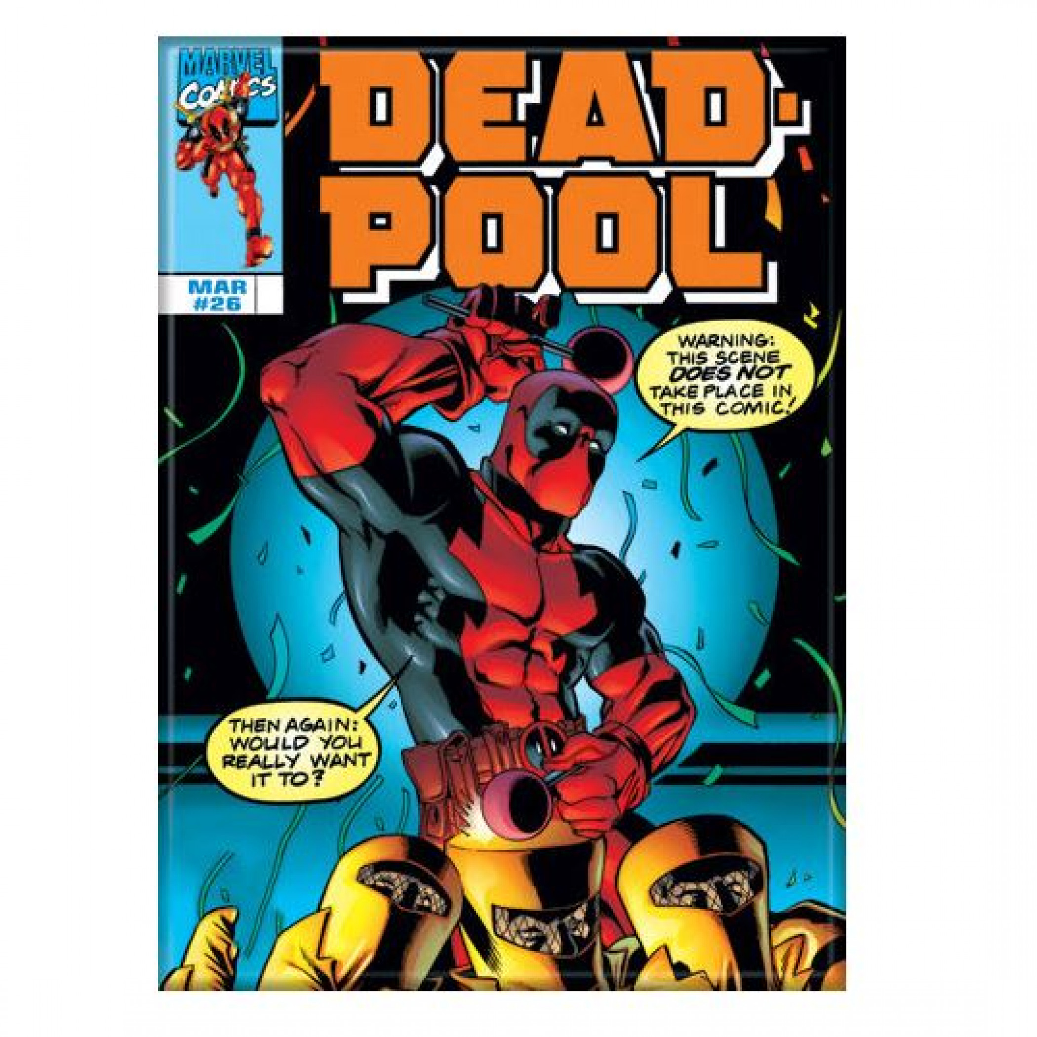 Deadpool Comic Cover #26 Dance Party Magnet, Multi-Color