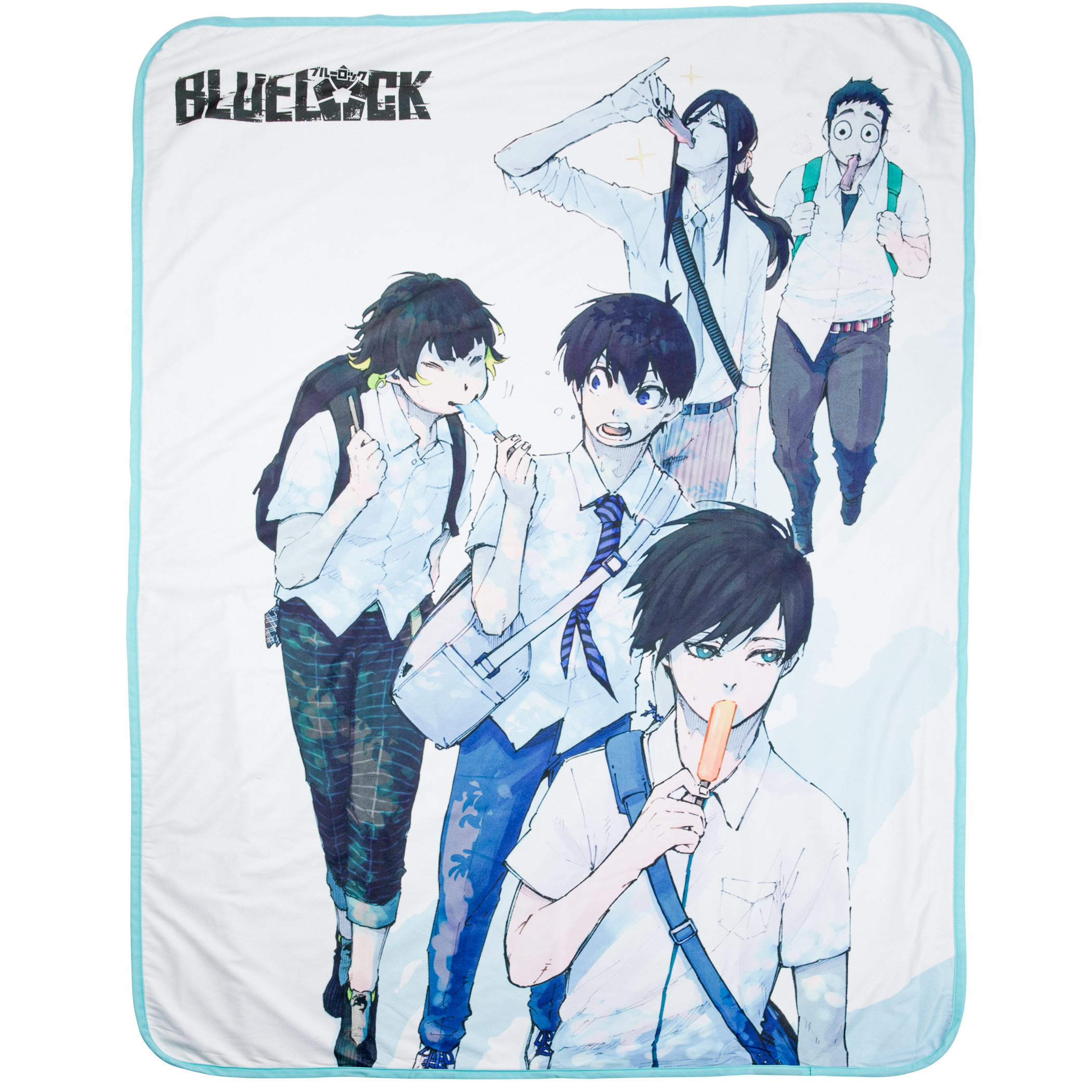 Blue Lock Yoichi  Meguru & Rin Group Throw Blanket, White