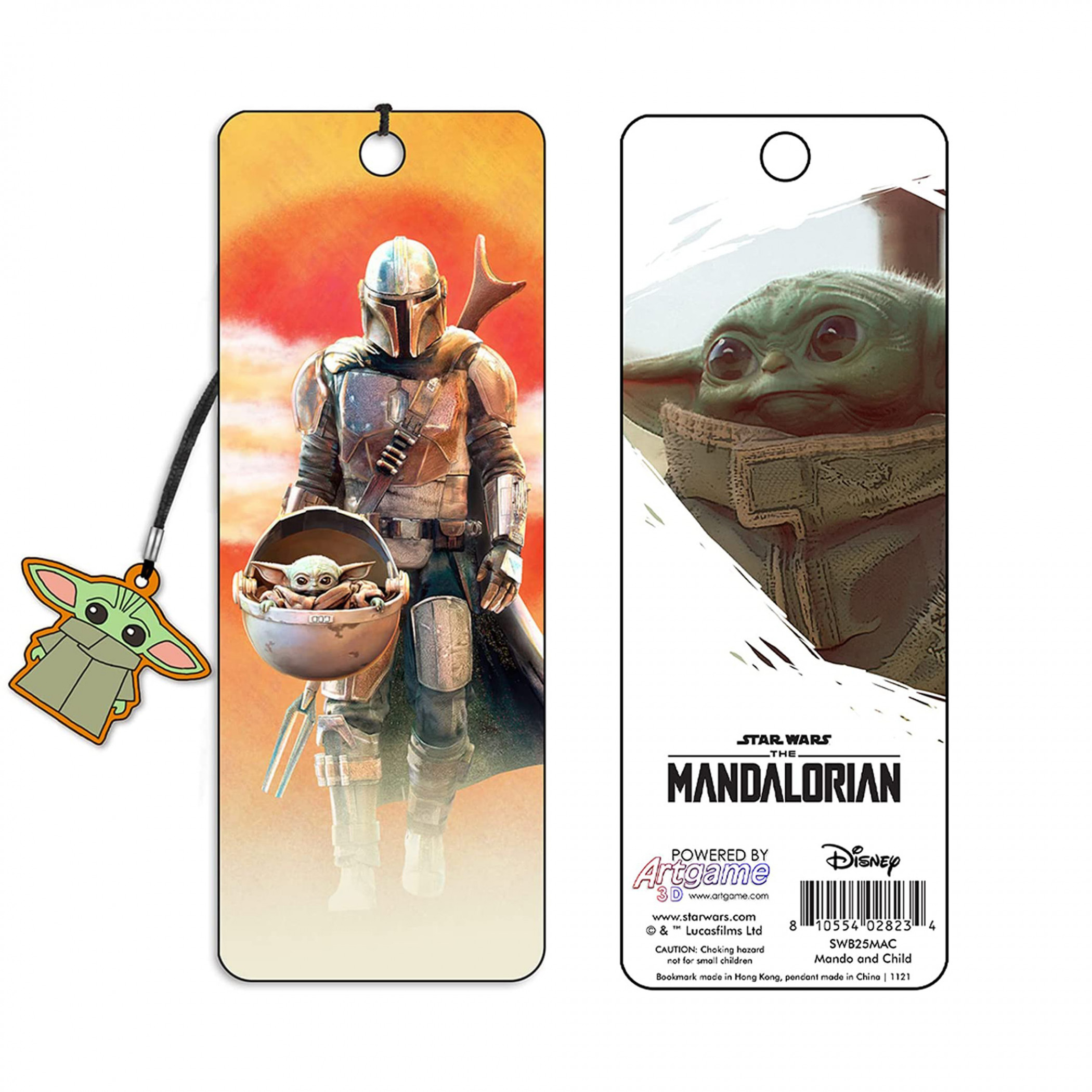 Star Wars The Mandalorian Grogu and Mando Moving Image Bookmark, Multi-Color